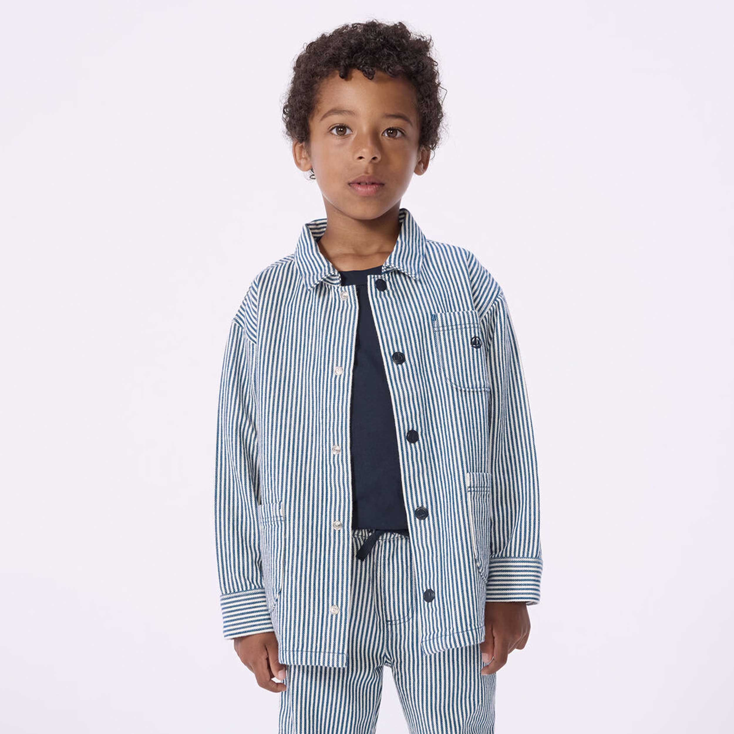 Giacca in Cotone a Righe Firmata PETIT BATEAU