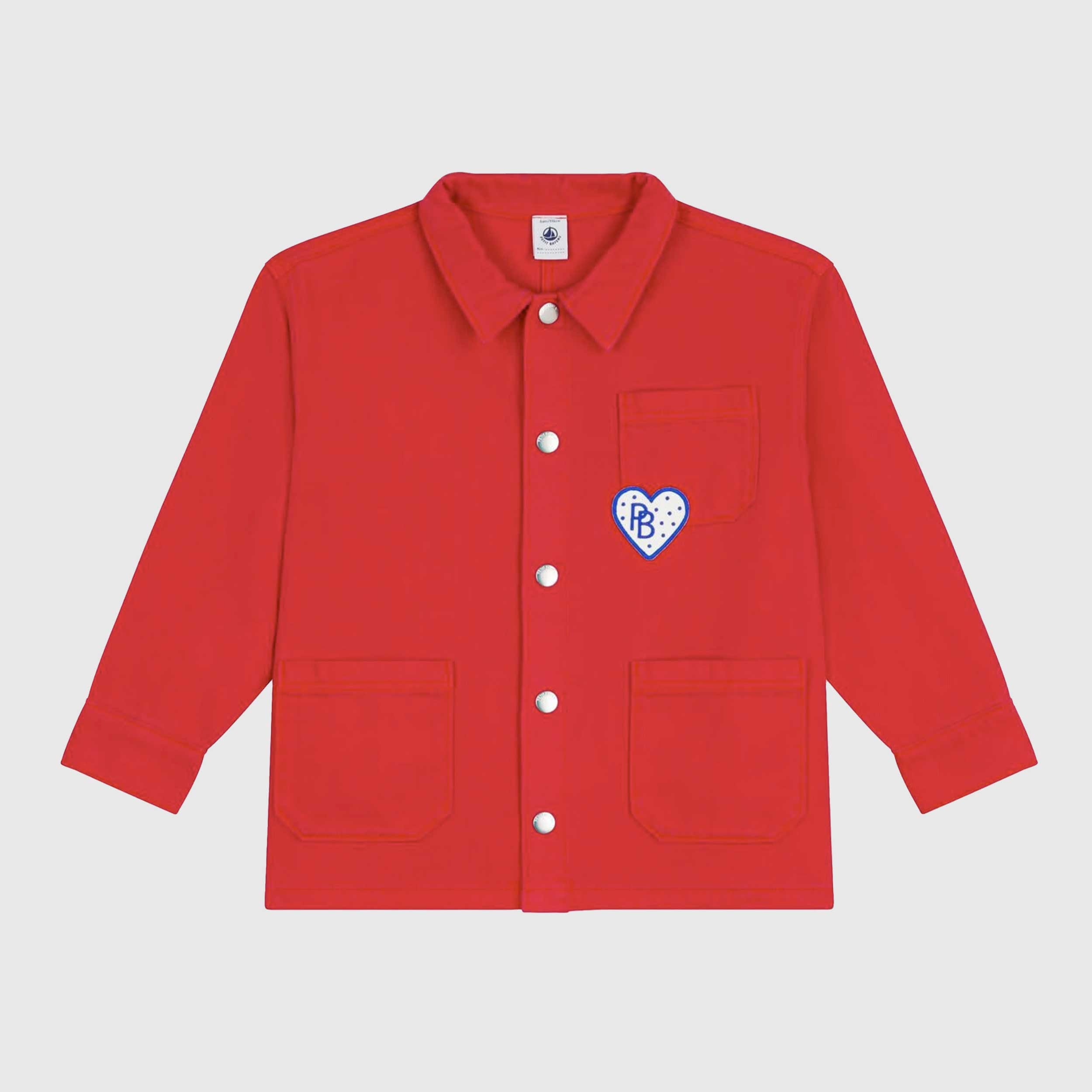 Giacca Rossa con Patch Cuore Firmata PETIT BATEAU