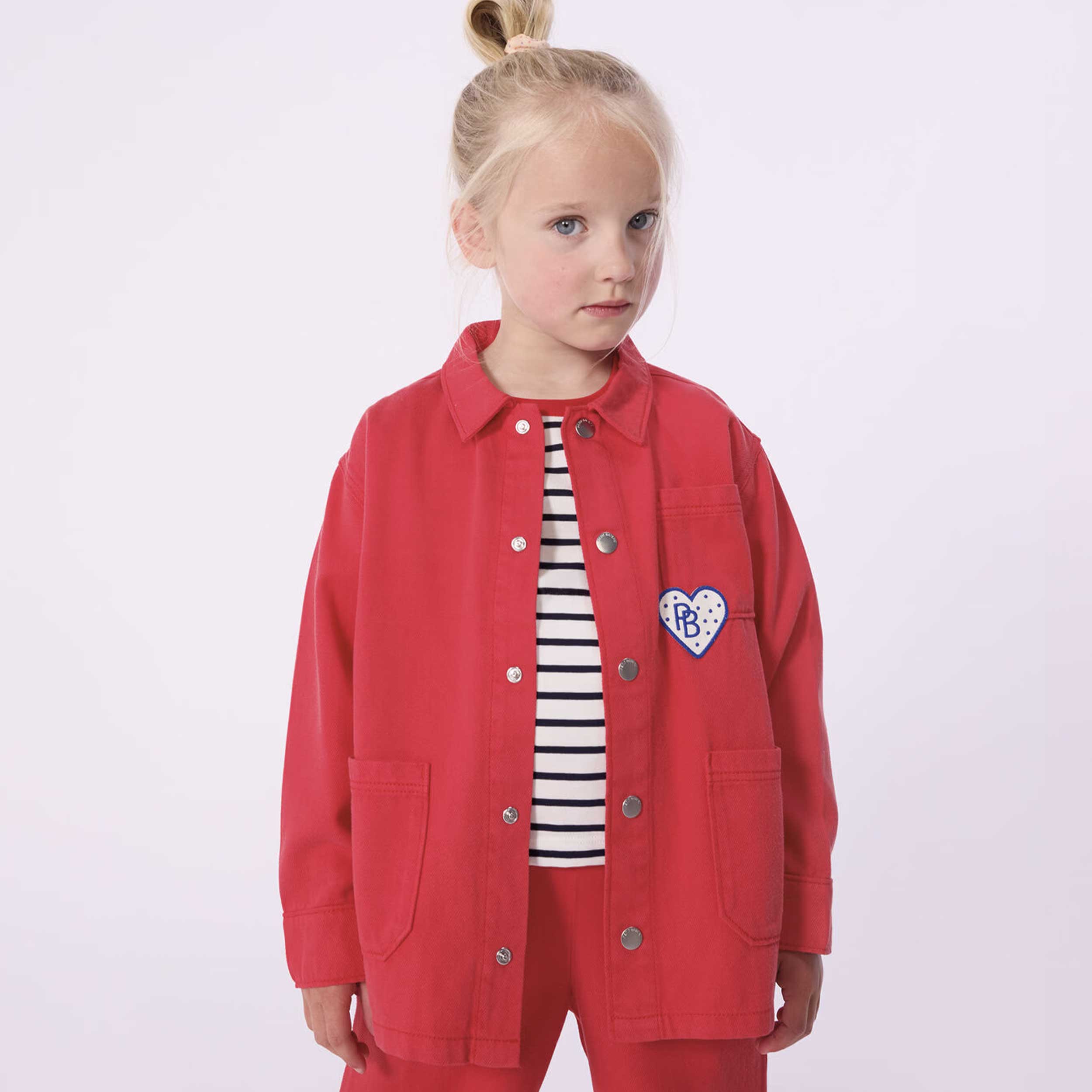 Giacca Rossa con Patch Cuore Firmata PETIT BATEAU