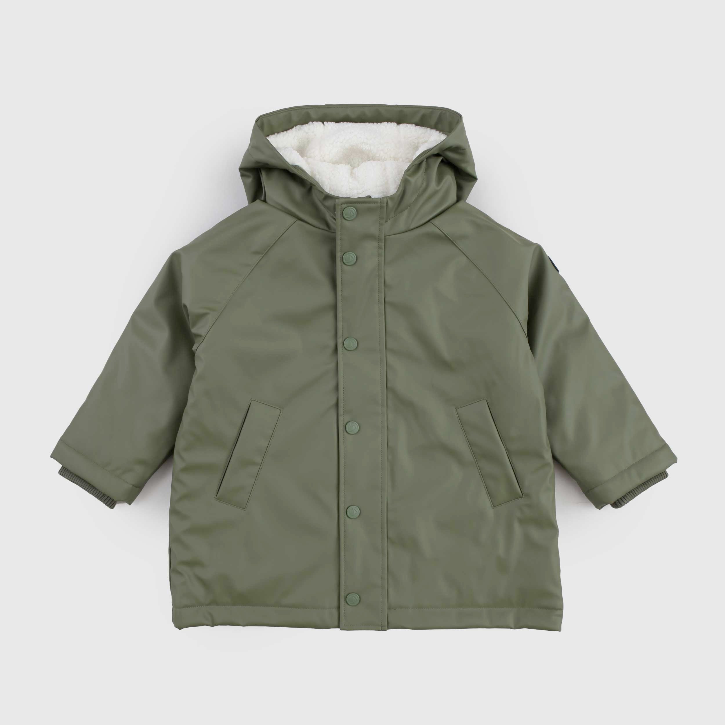 Impermeabile Verde con Interno Trapuntato By PETIT BATEAU
