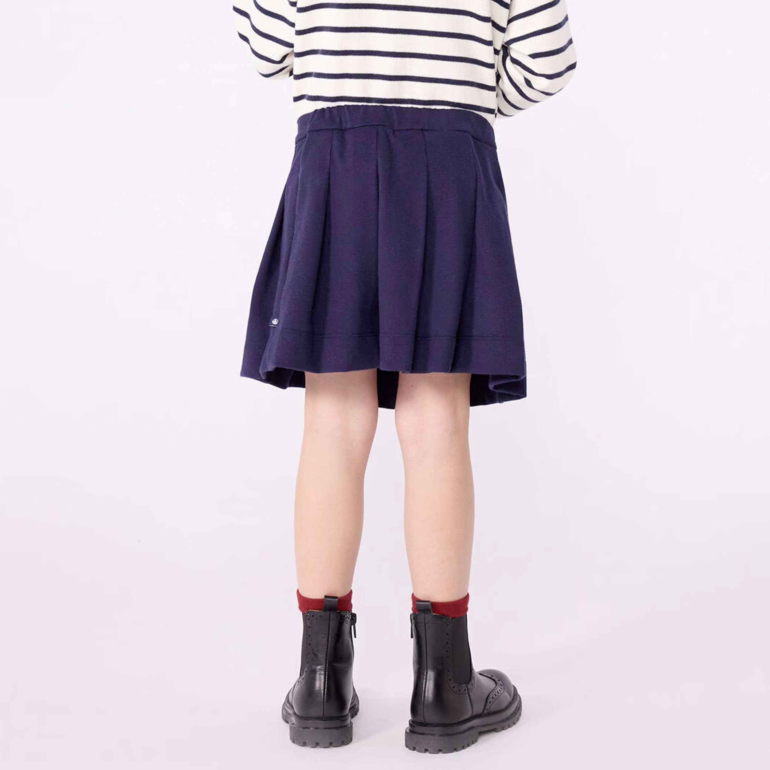 PETIT BATEAU Plain Blue Cotton Skirt