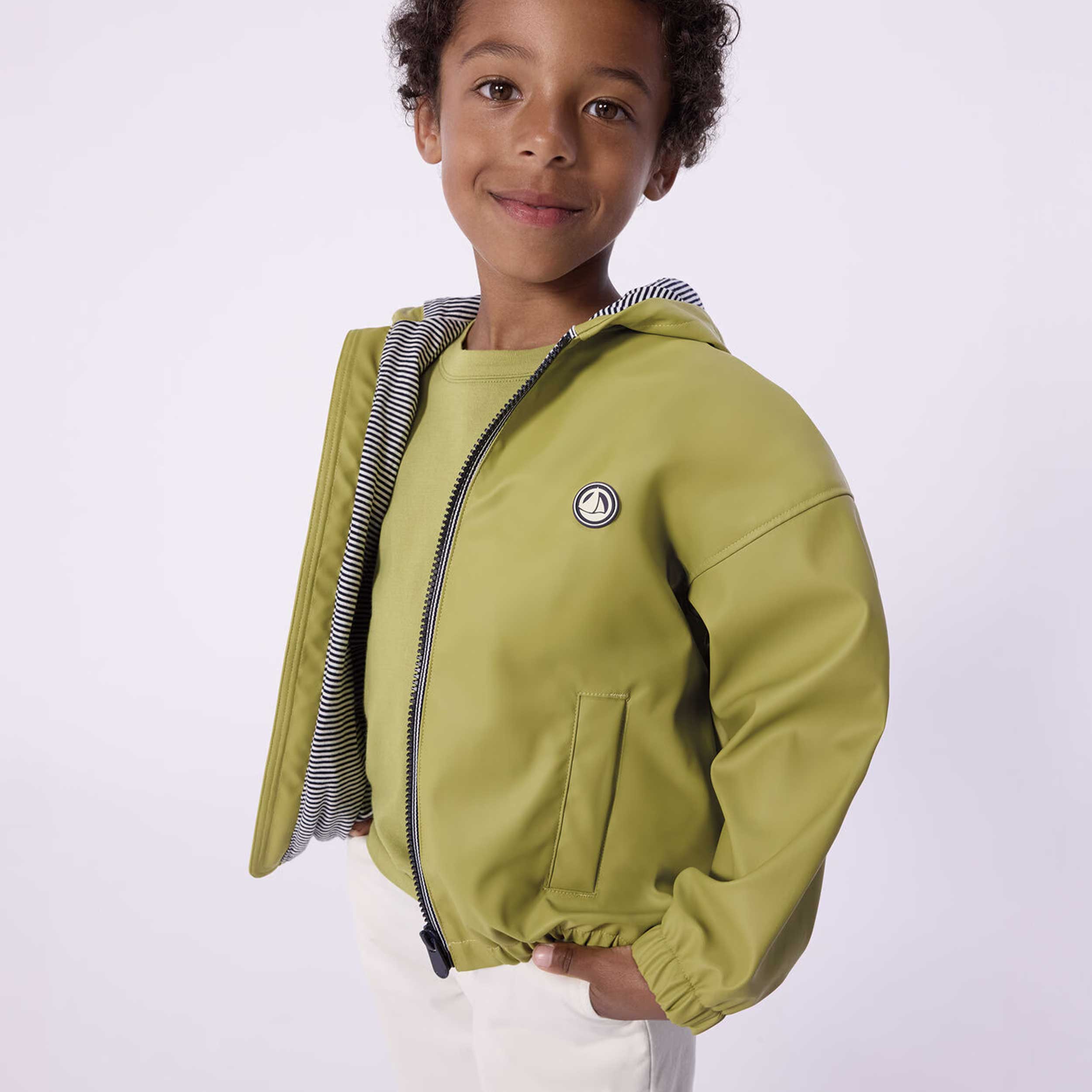 Giubbotto Verde Tinta Unita Firmato PETIT BATEAU