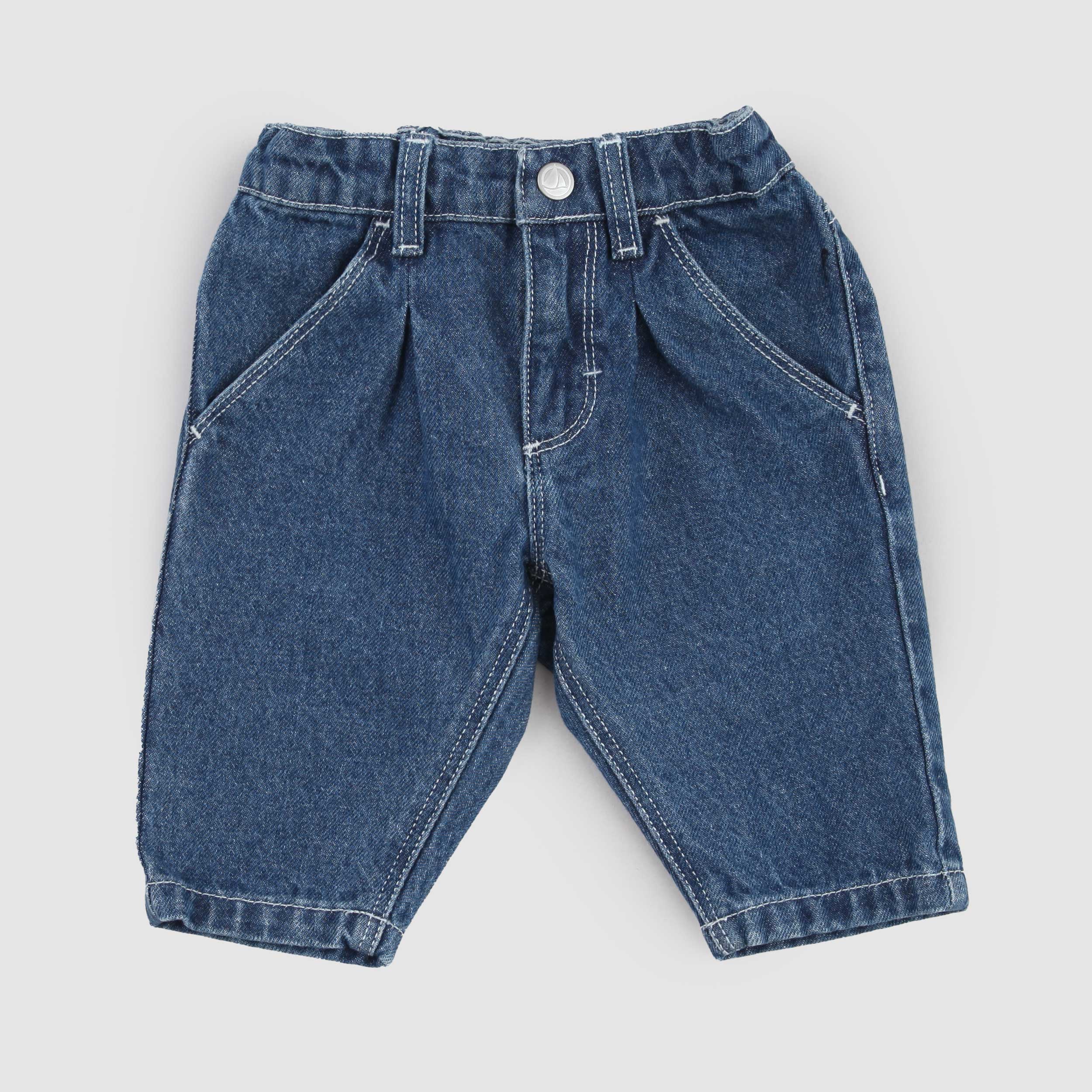 Blue Denim Jeans Egg Pattern Signed PETIT BATEAU