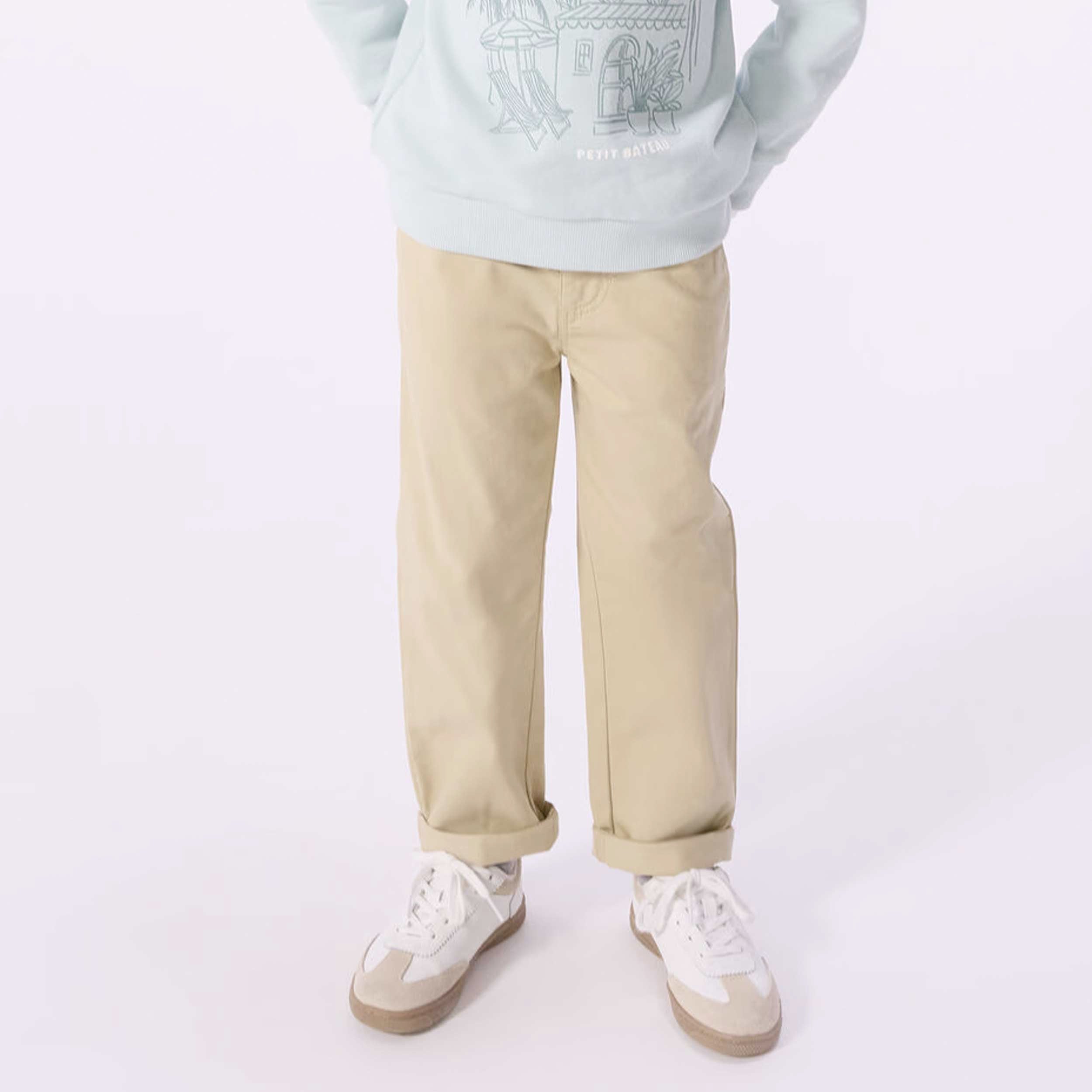 Pantalone Beige in Cotone Firmato PETIT BATEAU