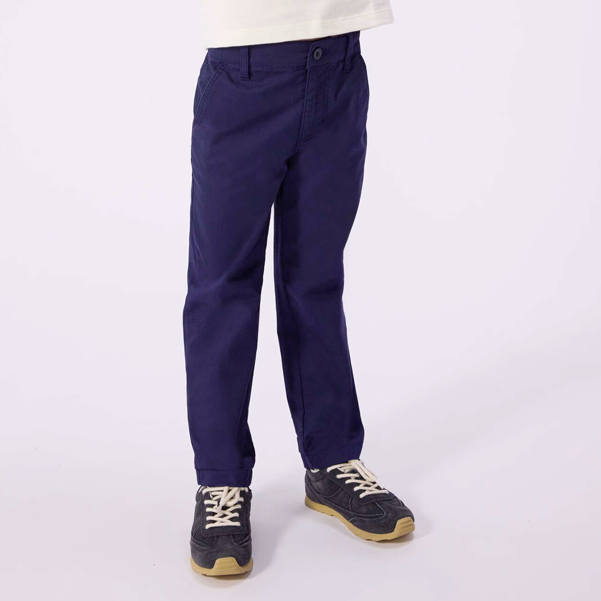 Pantalone Blu Navy in Cotone Firmato PETIT BATEAU