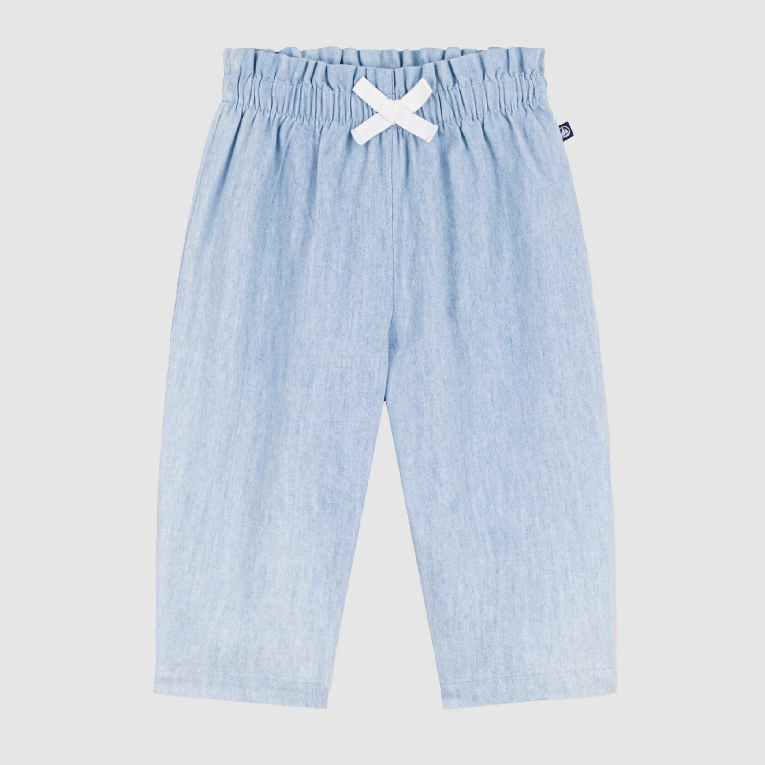 Pantalone Azzurro in Chambray Firmato PETIT BATEAU