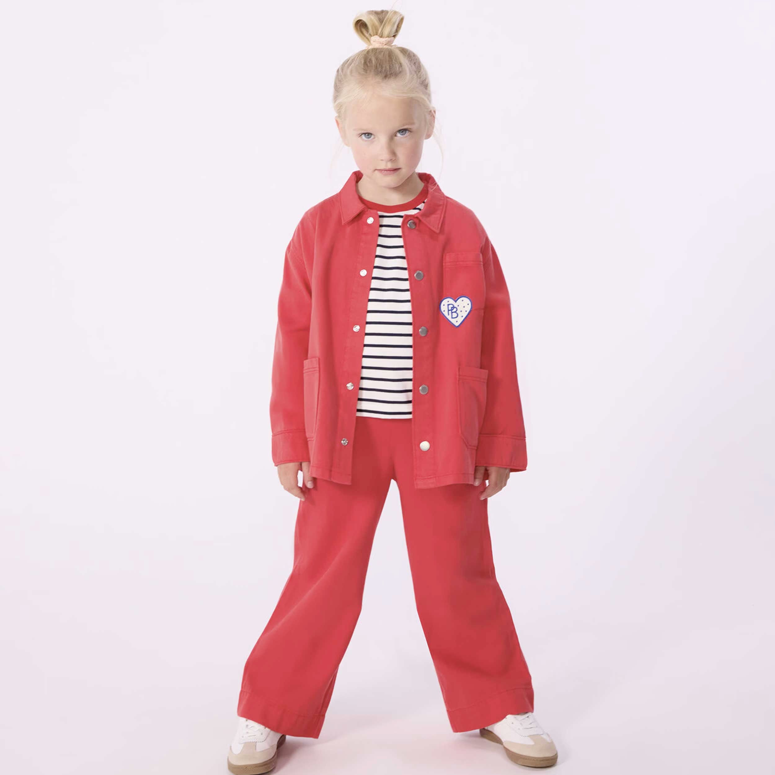 Pantalone Rosso Corallo in Serge Firmato PETIT BATEAU