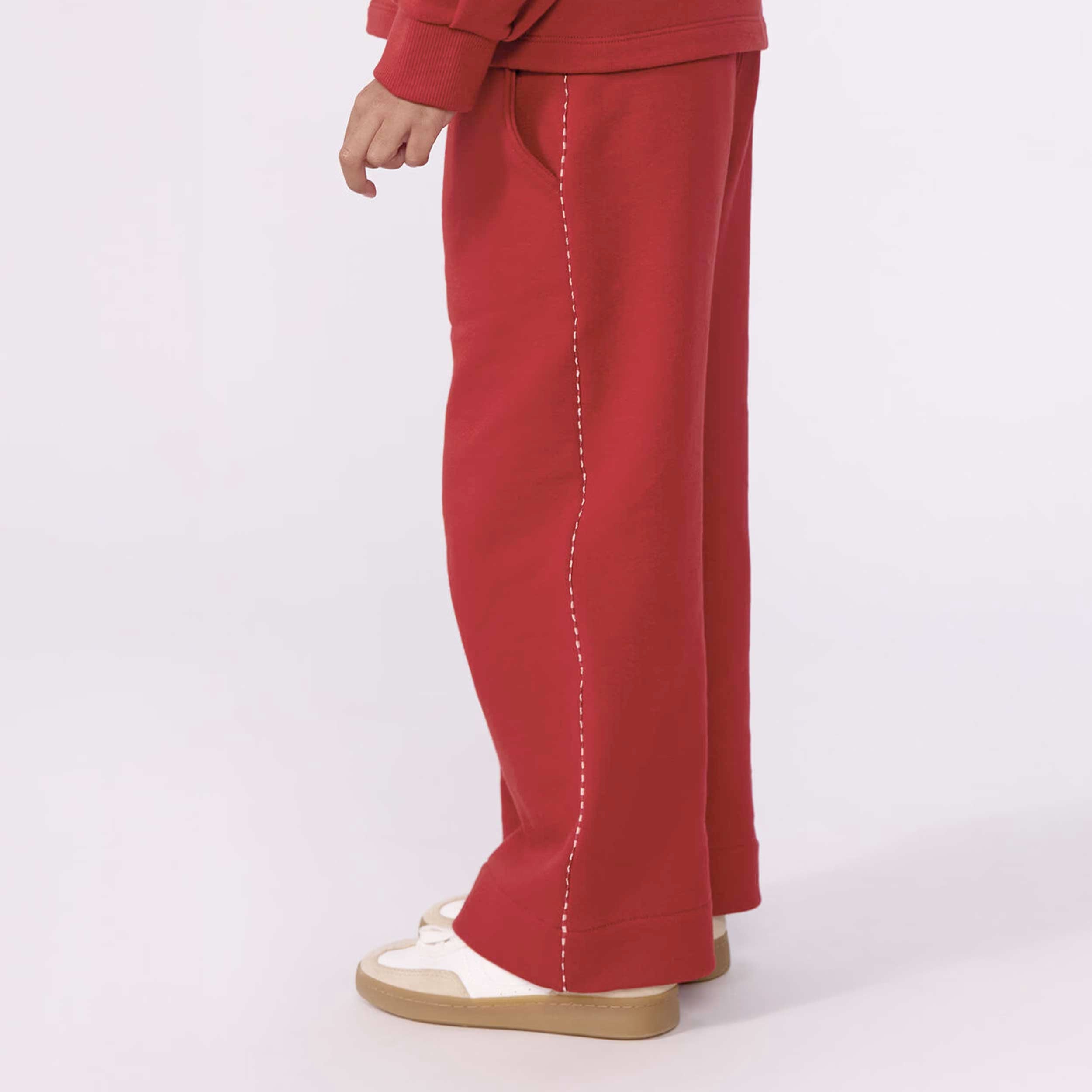 Red Trousers Wide Model Signed PETIT BATEAU