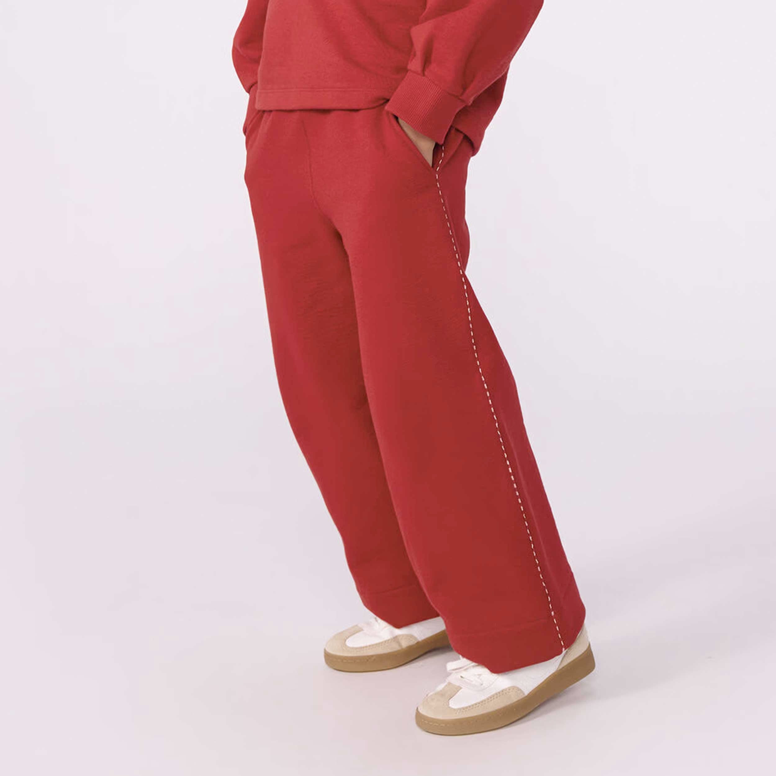 Red Trousers Wide Model Signed PETIT BATEAU