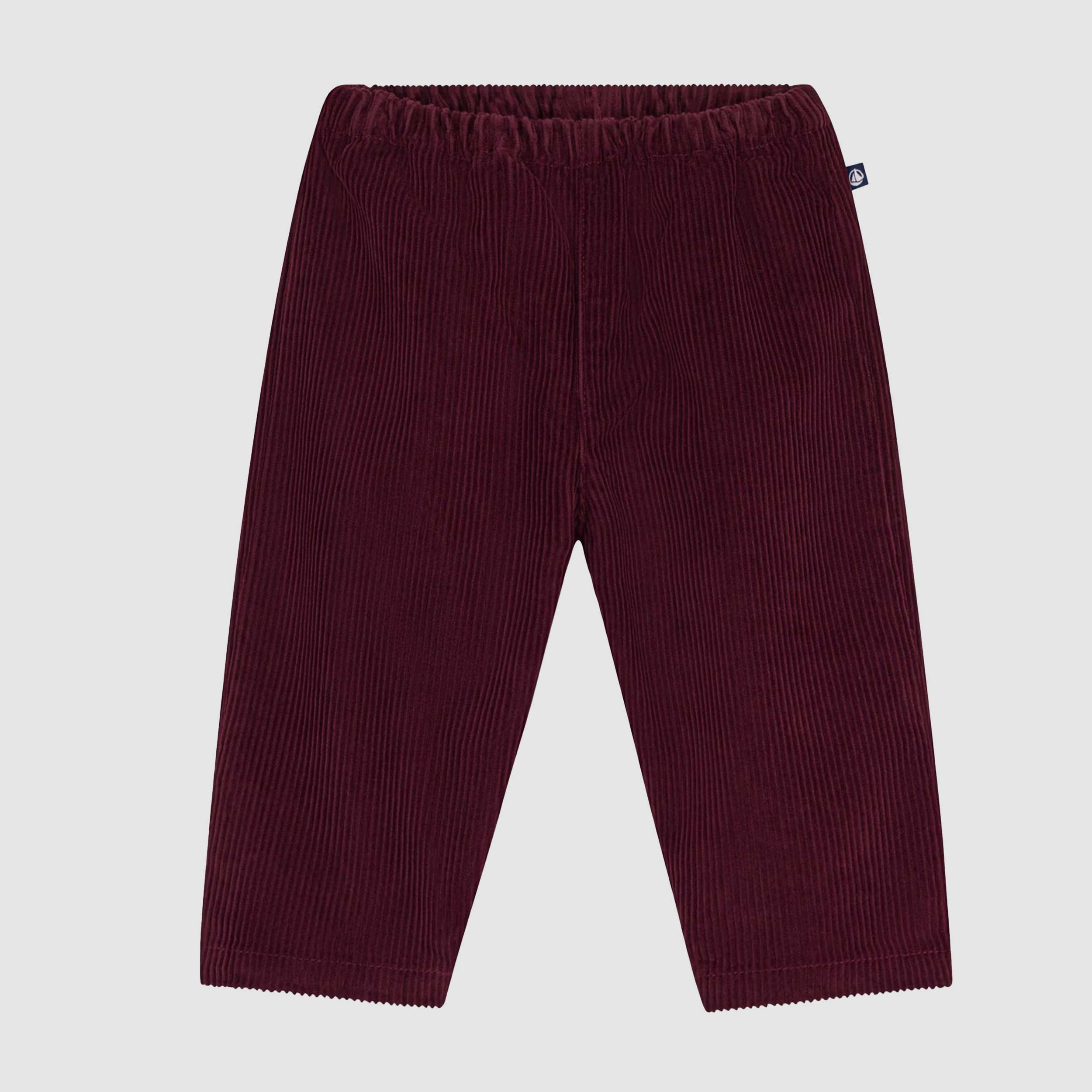 Pantalone Bordeaux in Velluto a Coste per Neonato by PETIT BATEAU
