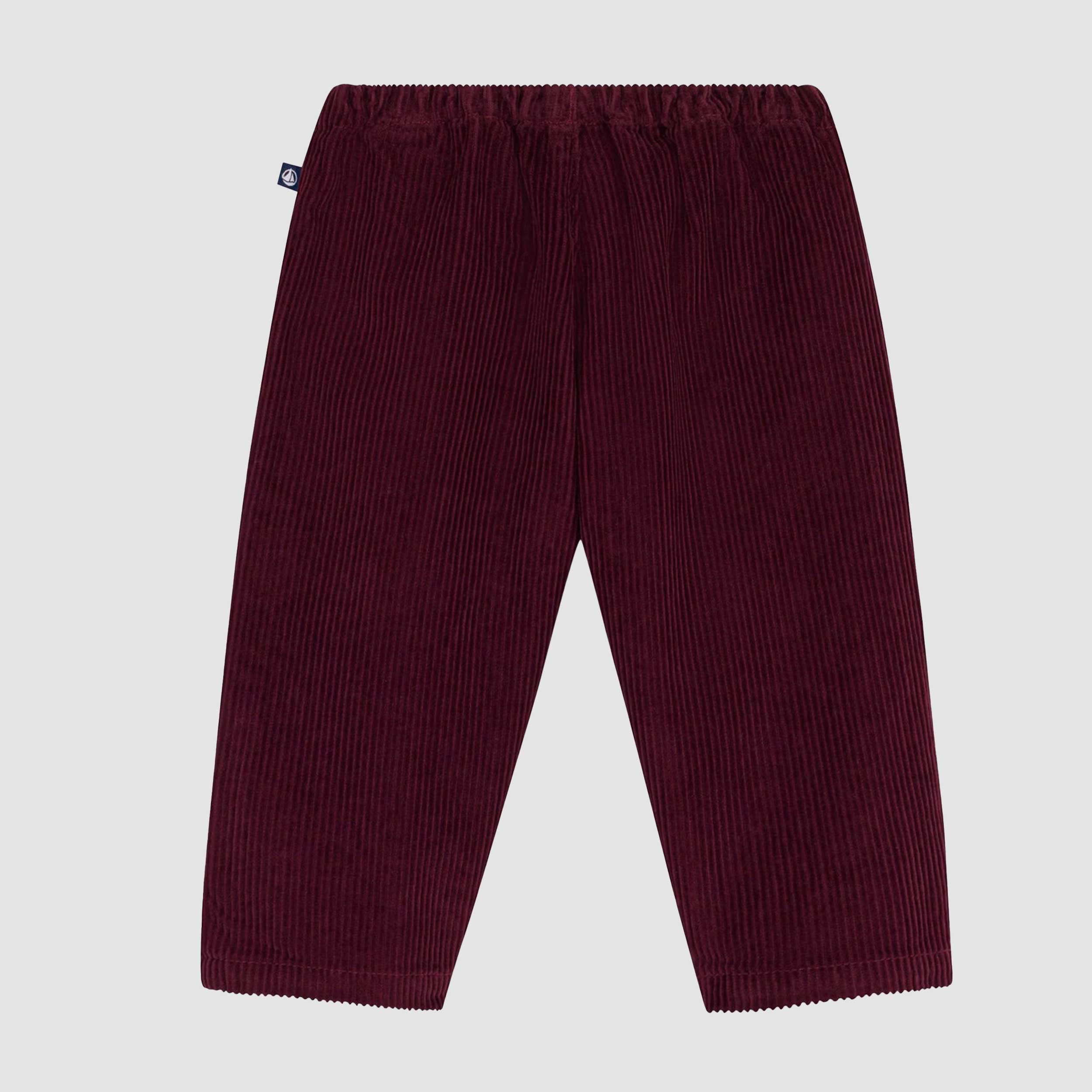 Pantalone Bordeaux in Velluto a Coste per Neonato by PETIT BATEAU