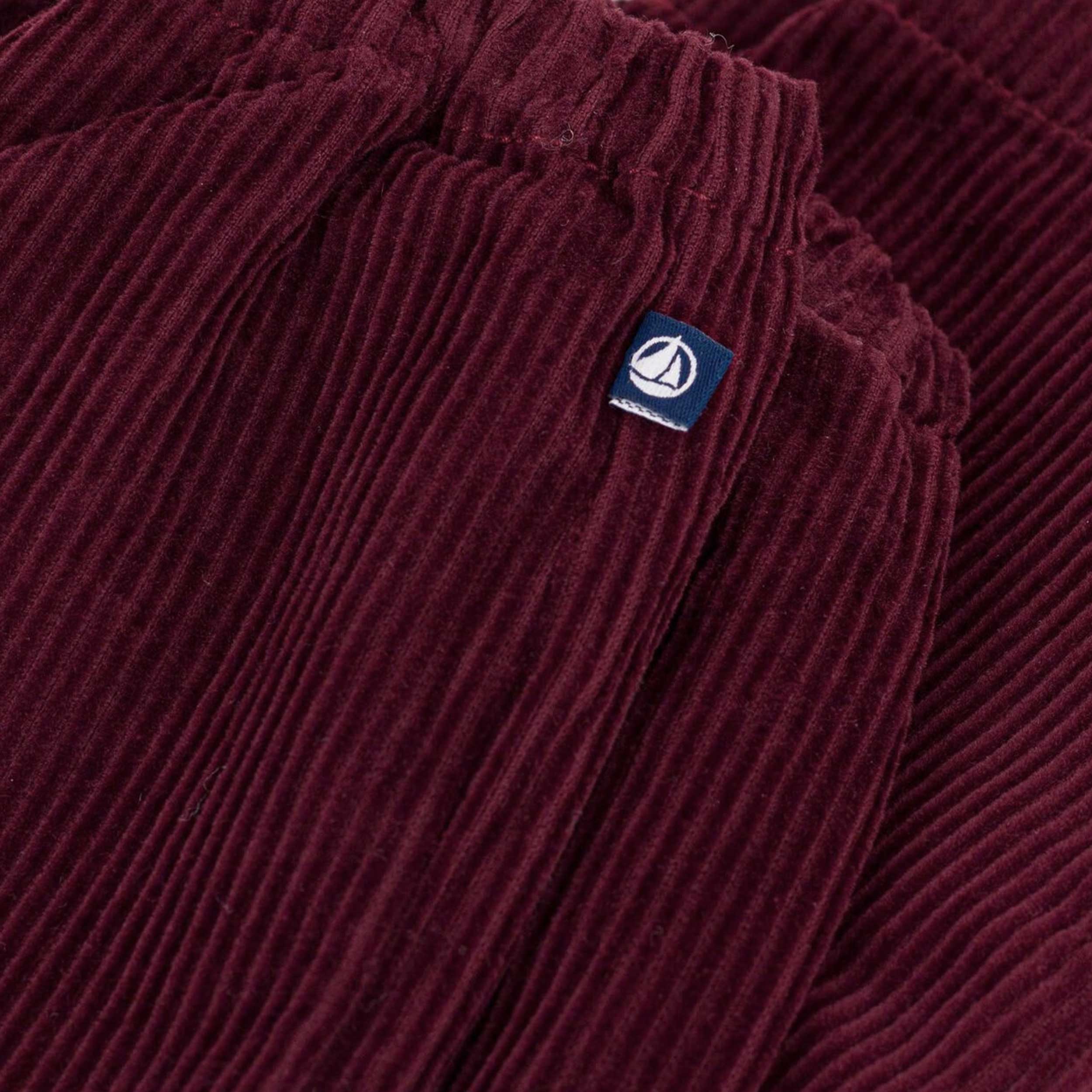 Pantalone Bordeaux in Velluto a Coste per Neonato by PETIT BATEAU