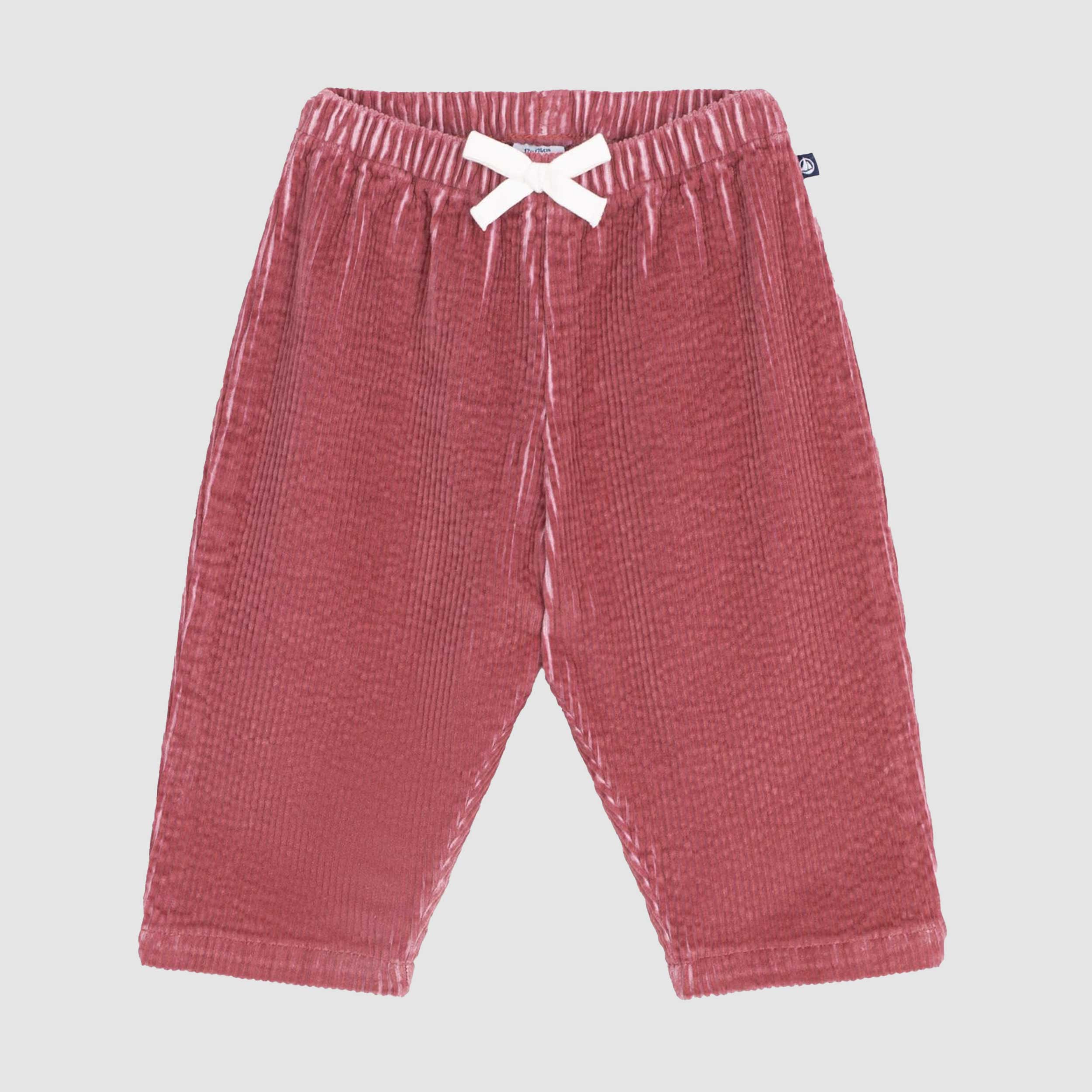 Pantaloncini in Velluto Rosa per Neonata by PETIT BATEAU