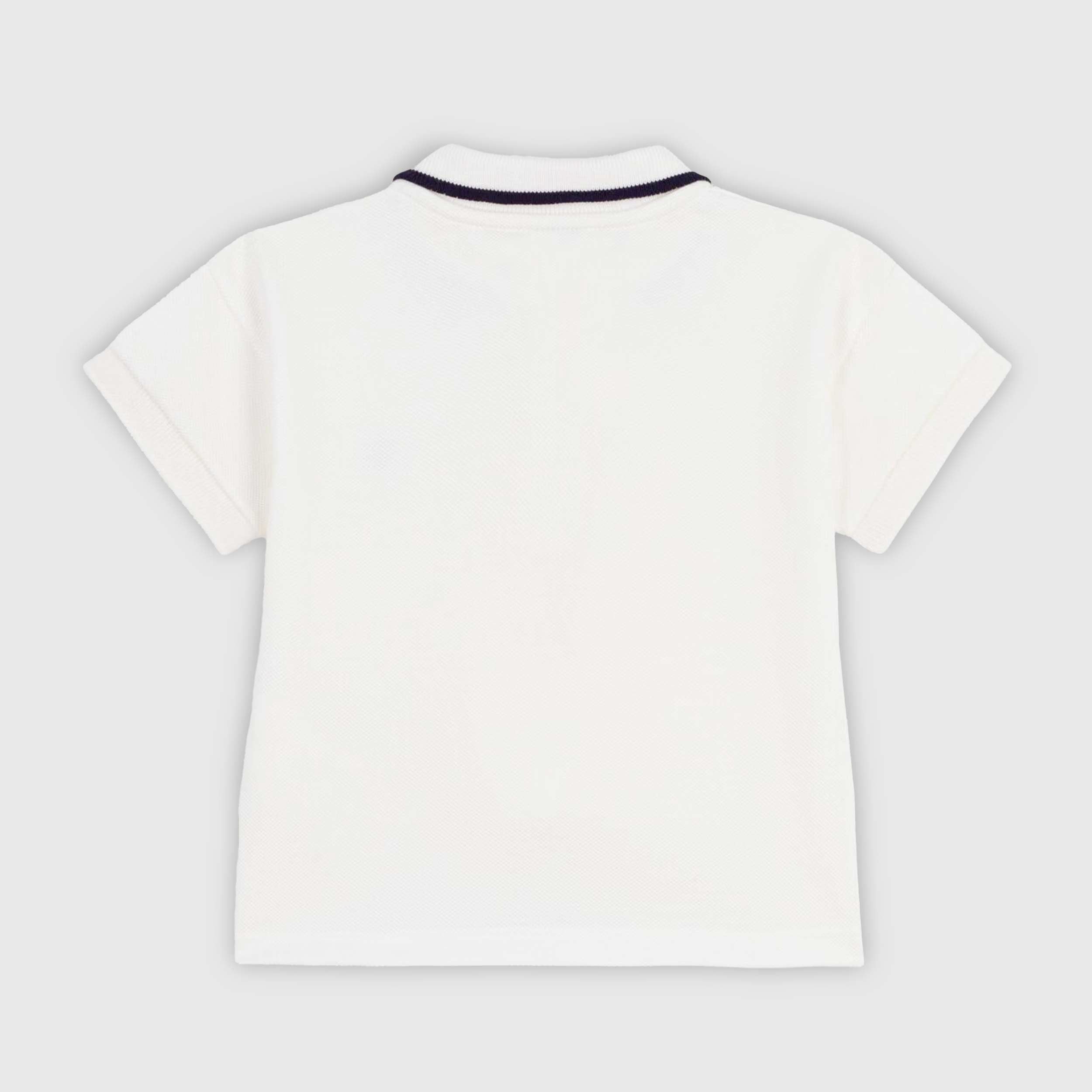 Polo Bianca a Maniche Corte con Logo Firmata PETIT BATEAU