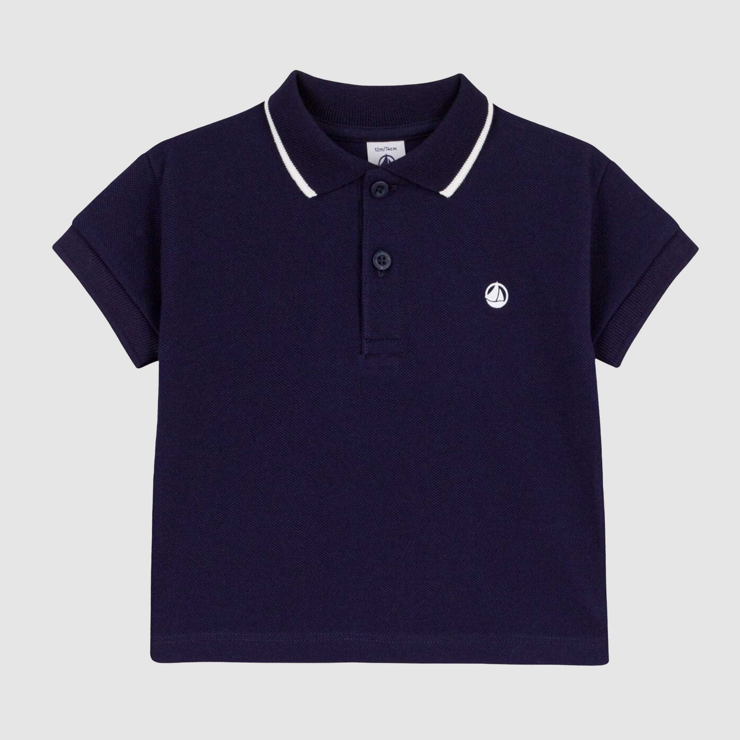 Polo a Maniche Corte in Cotone Firmata PETIT BATEAU