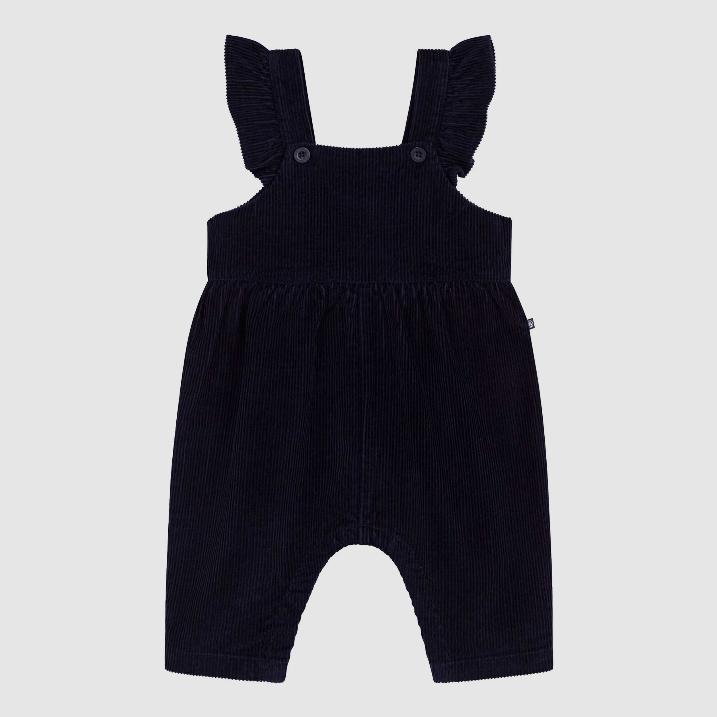 Salopette in Velluto a Coste Blu per Neonata by PETIT BATEAU