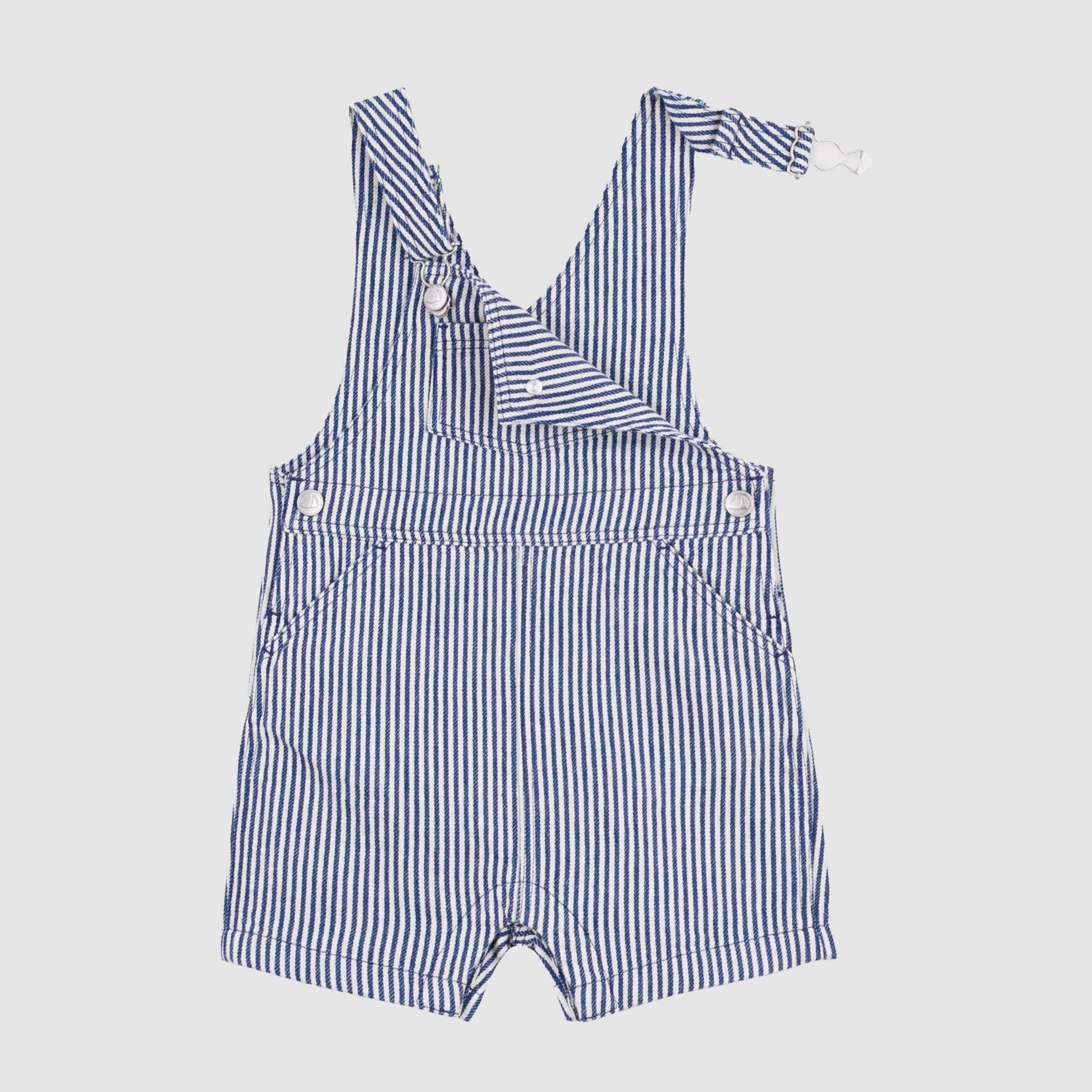 Salopette Corta in Serge a Righe Firmata PETIT BATEAU