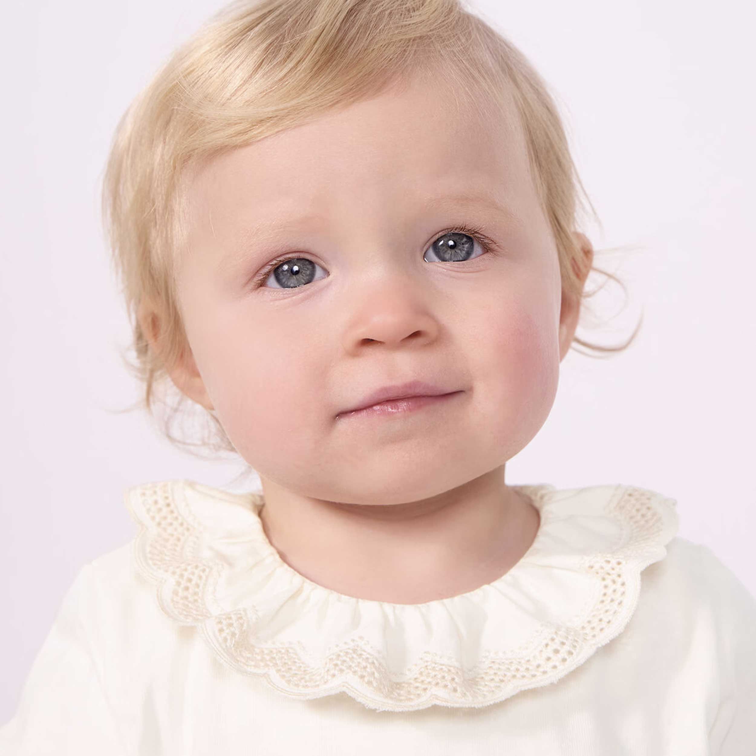 Camicetta Panna con Rouge e Ricamo by PETIT BATEAU