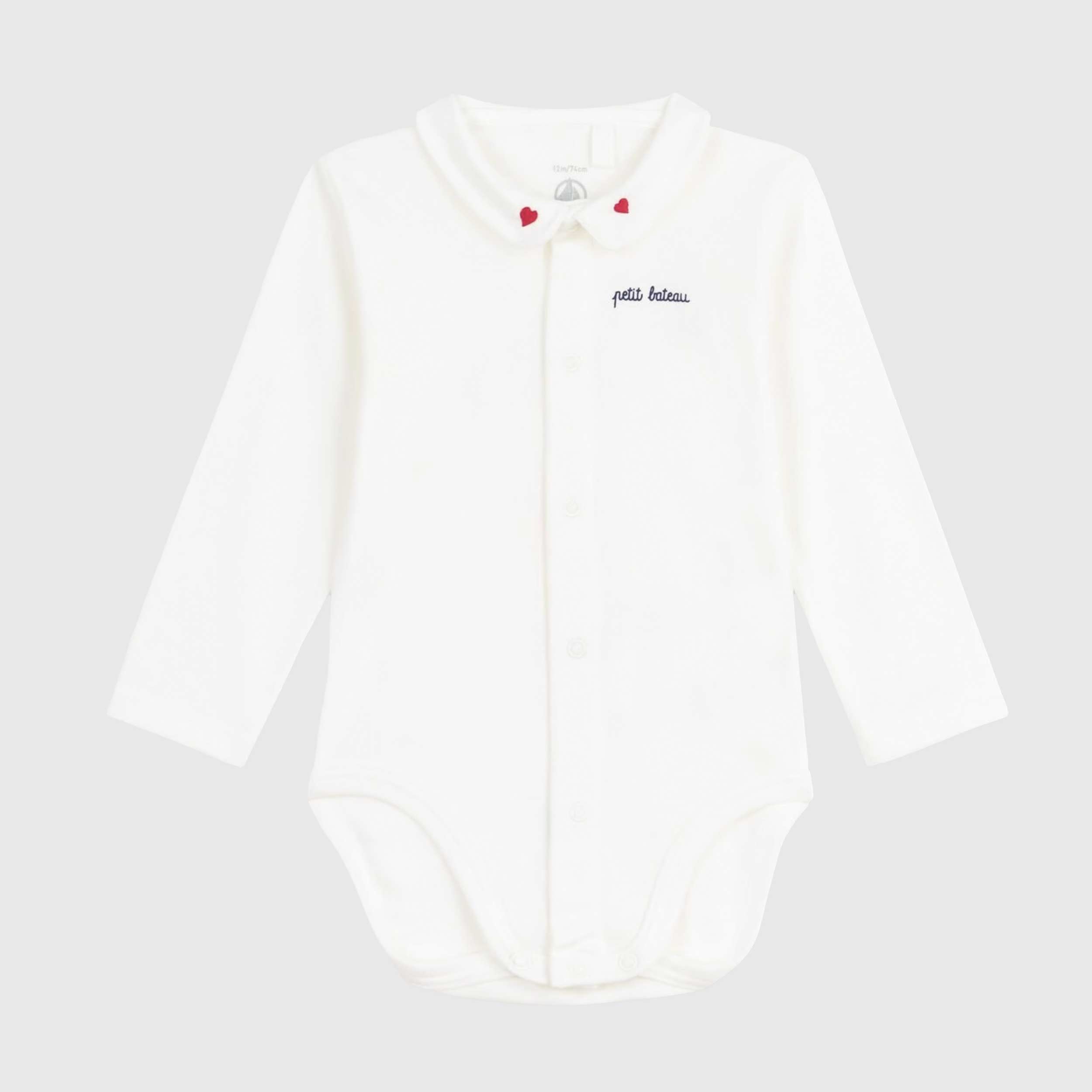 Body Cream with Round Collar and Embroidery By PETIT BATEAU