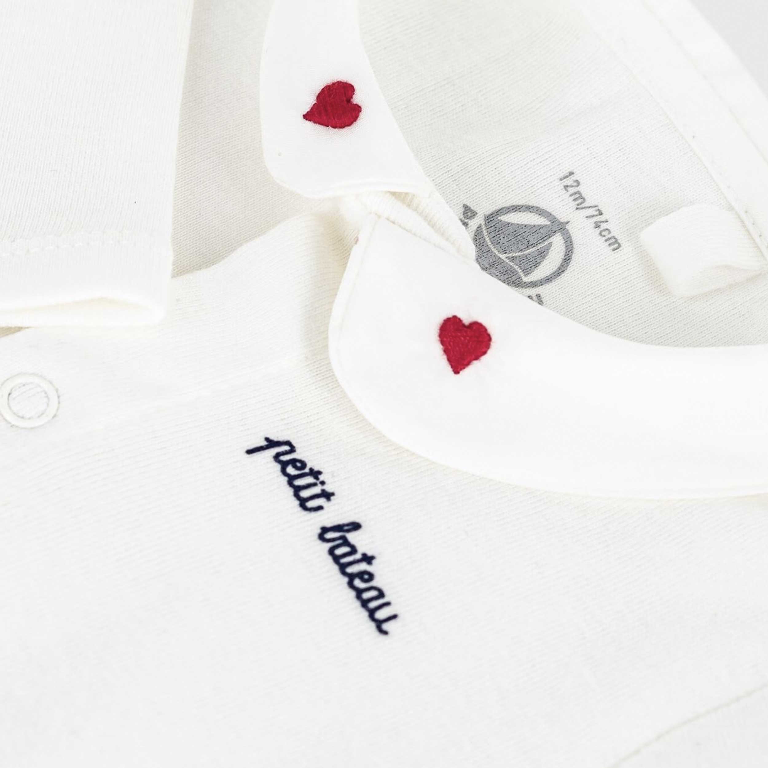 Body Cream with Round Collar and Embroidery By PETIT BATEAU