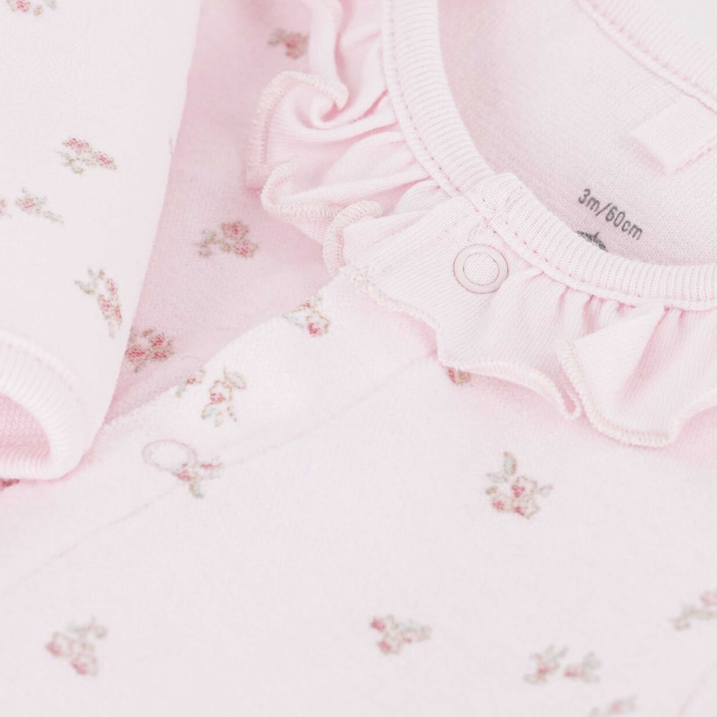 Pink Chenille onesie with Baby print By PETIT BATEAU