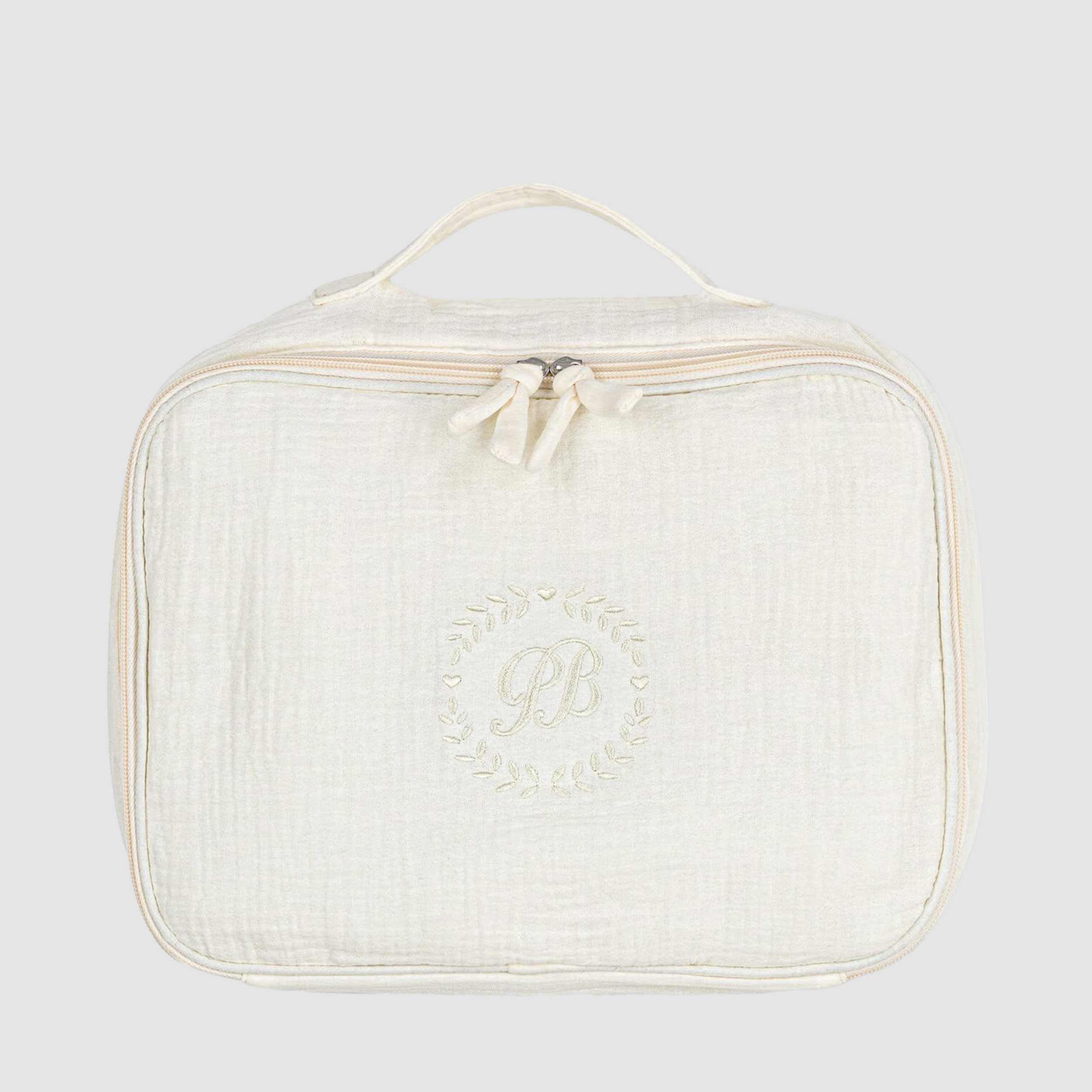 Valigetta in Garza di Cotone Ricamata Firmata PETIT BATEAU