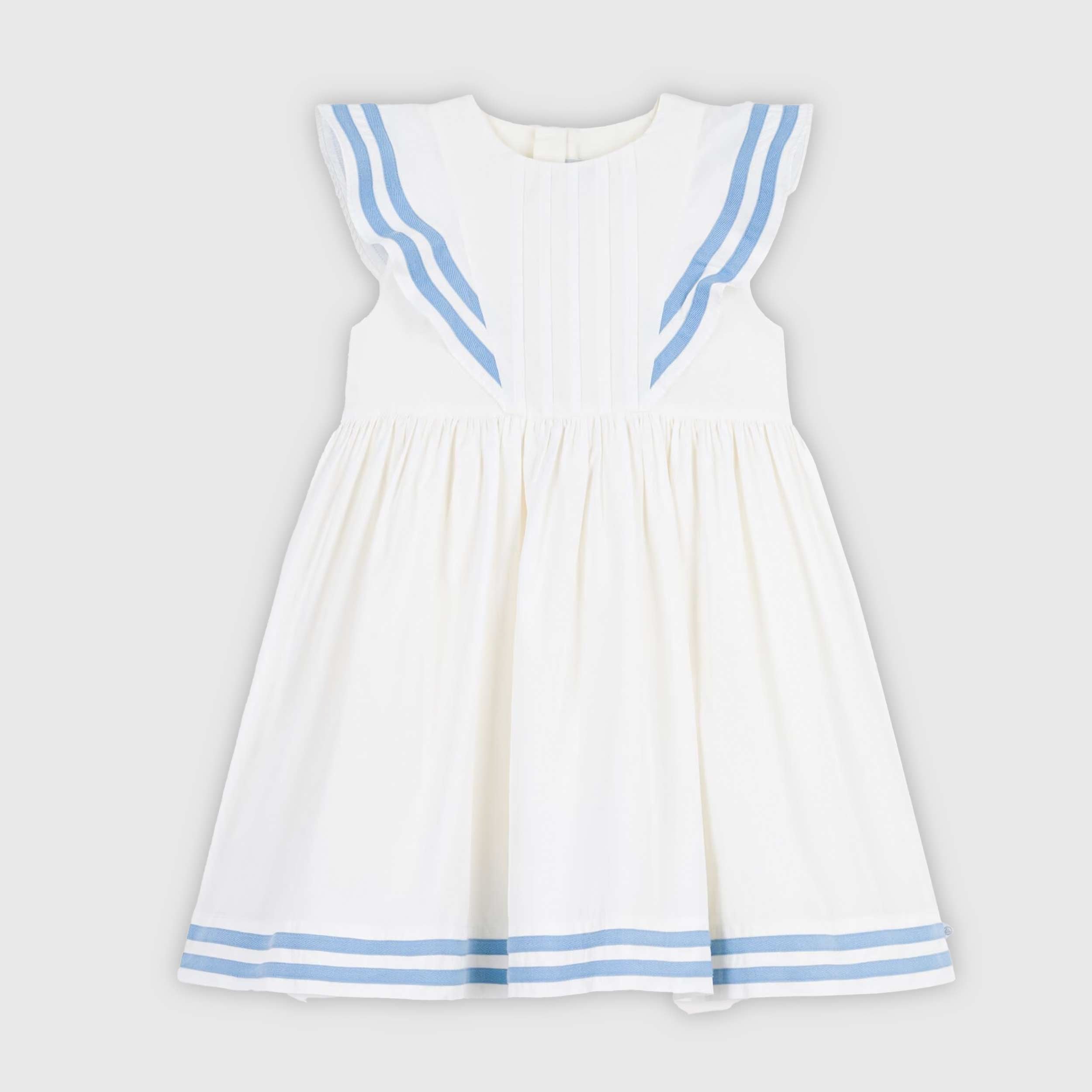Abito Bianco Senza Maniche in Cotone Firmato PETIT BATEAU