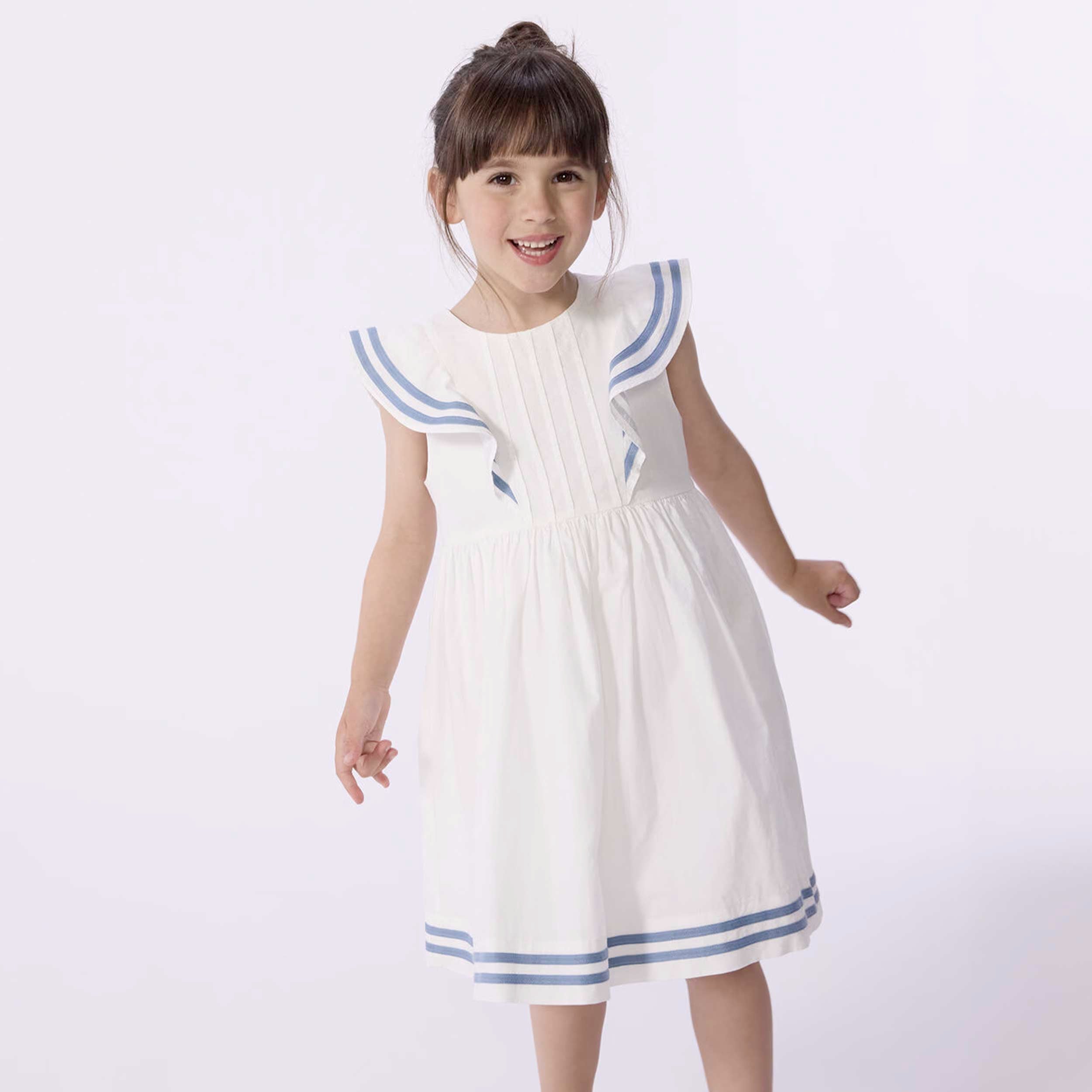 Abito Bianco Senza Maniche in Cotone Firmato PETIT BATEAU