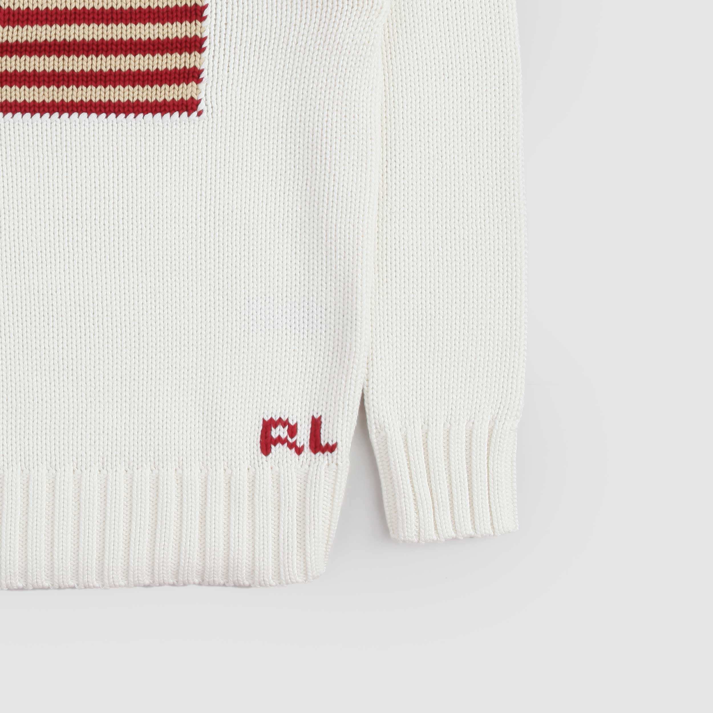 RALPH LAUREN American Flag Latte Sweater