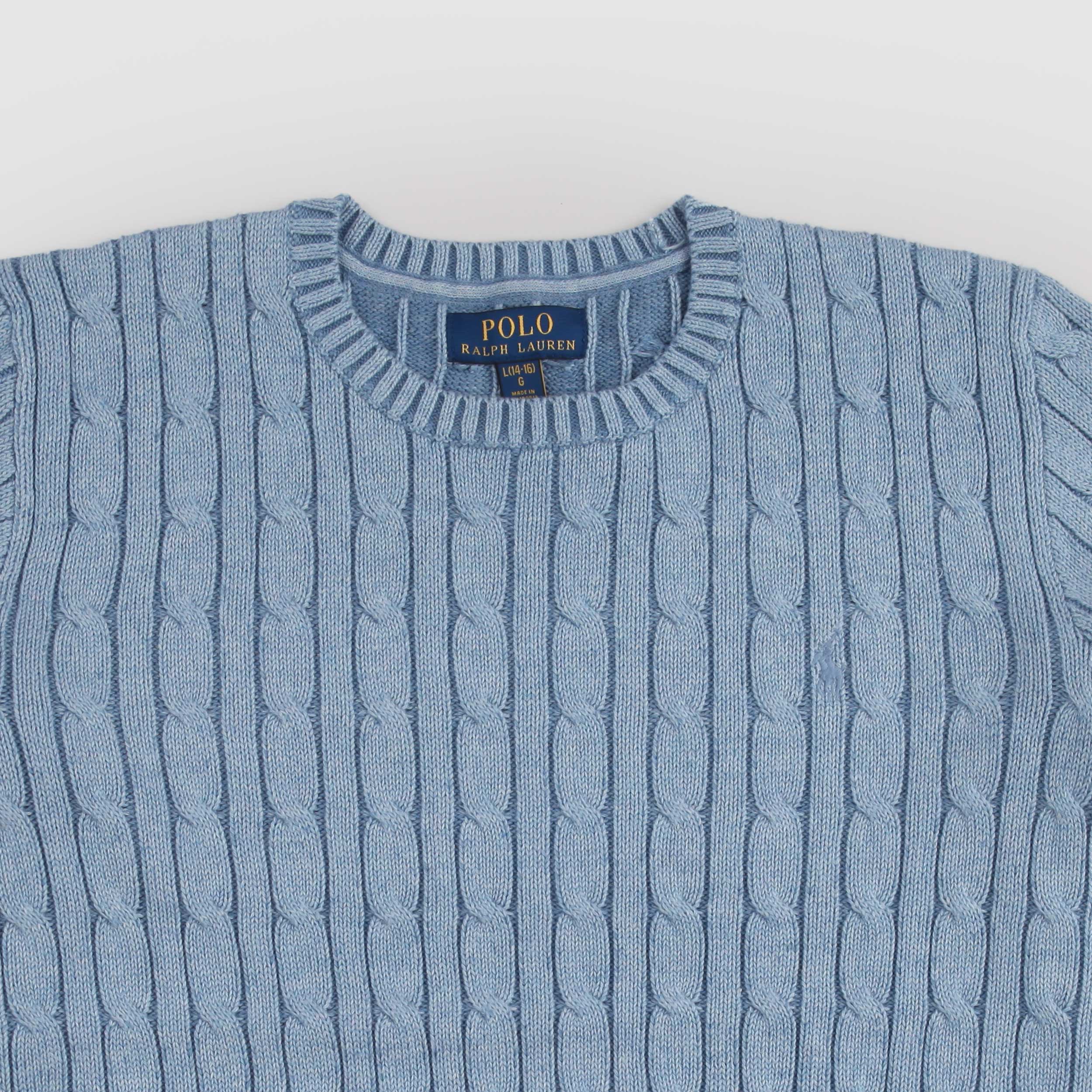 RALPH LAUREN's Light Blue Cable Knit Sweater