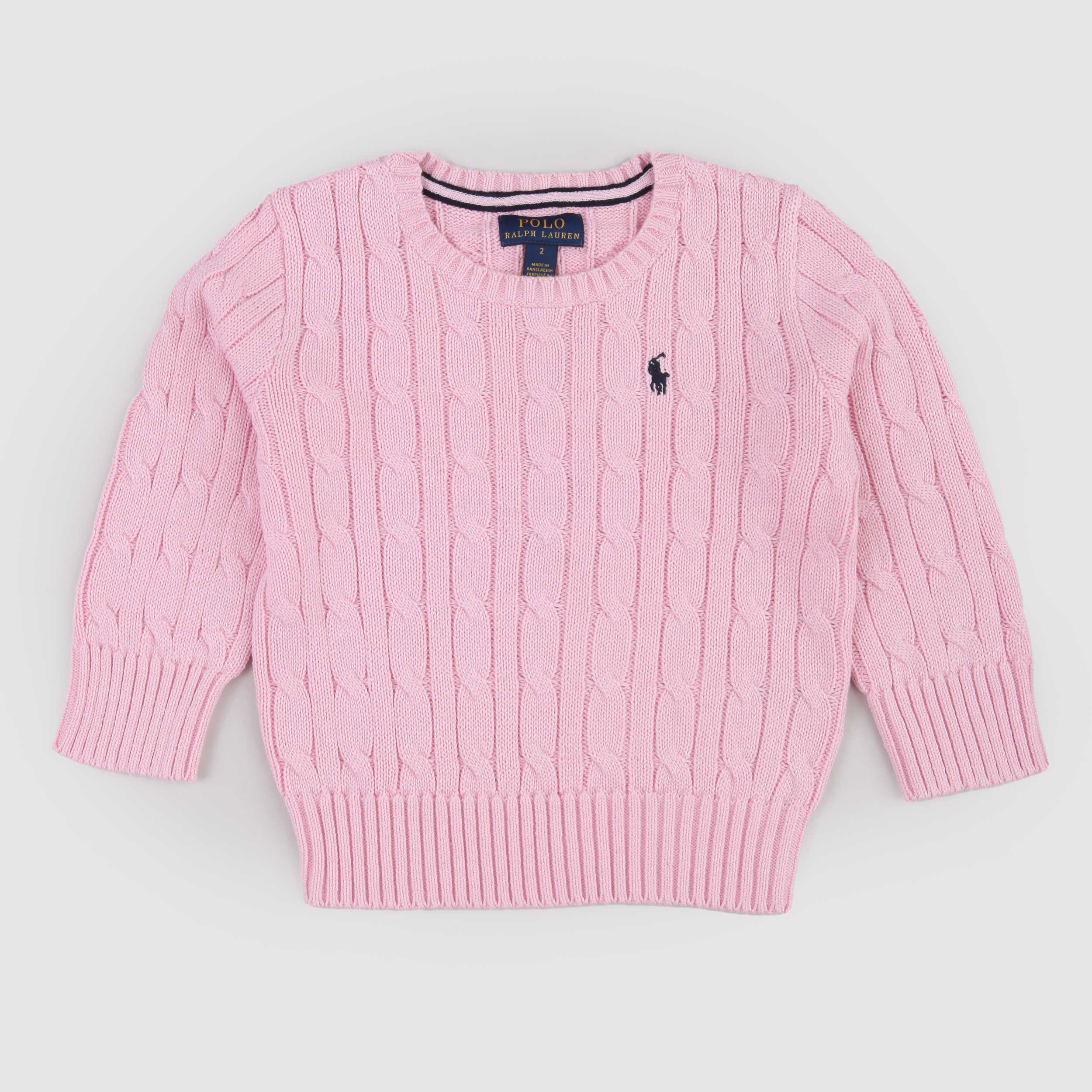 Maglioncino Rosa Lavorato a Trecce Firmato RALPH LAUREN