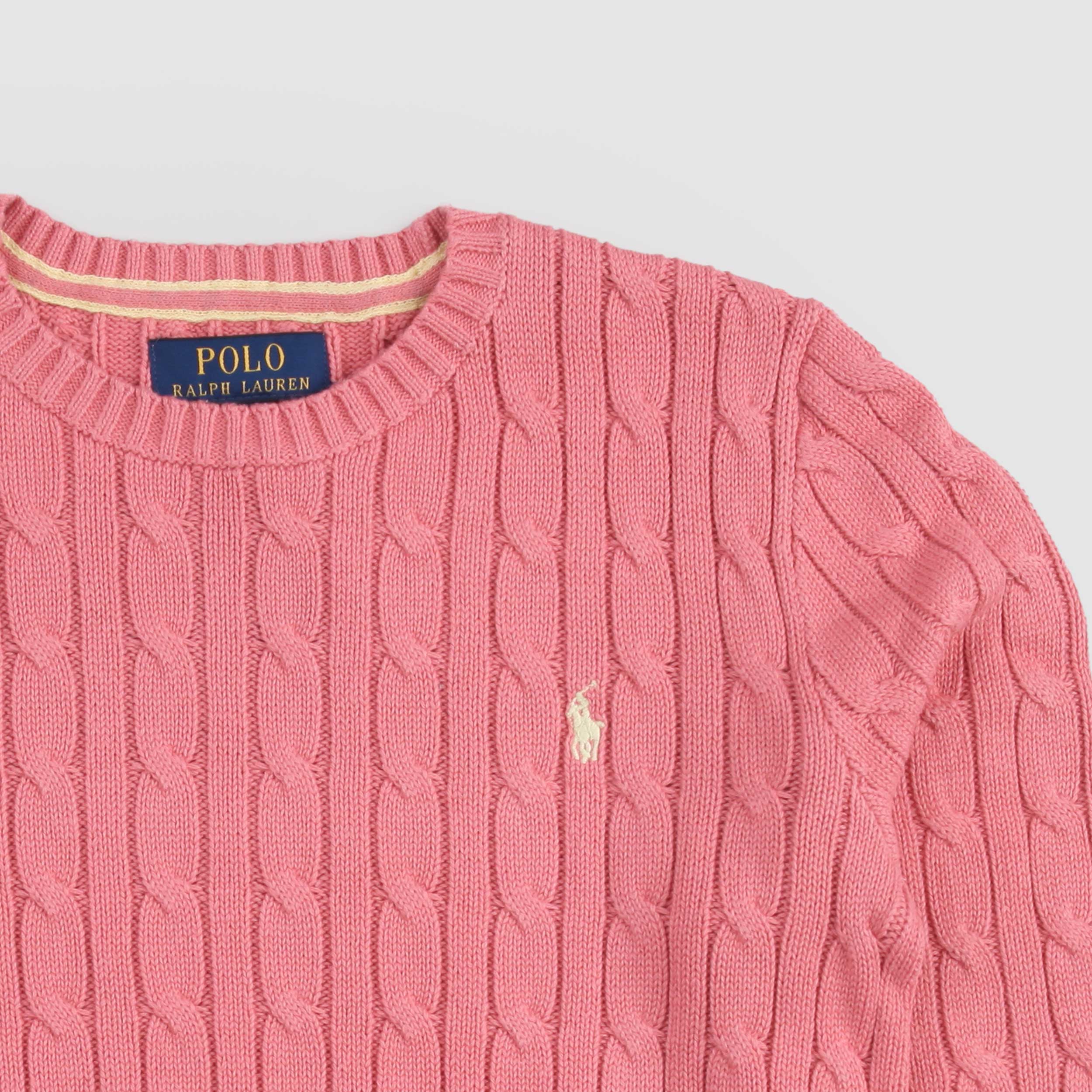 Pink Cable Knit Sweater by RALPH LAUREN
