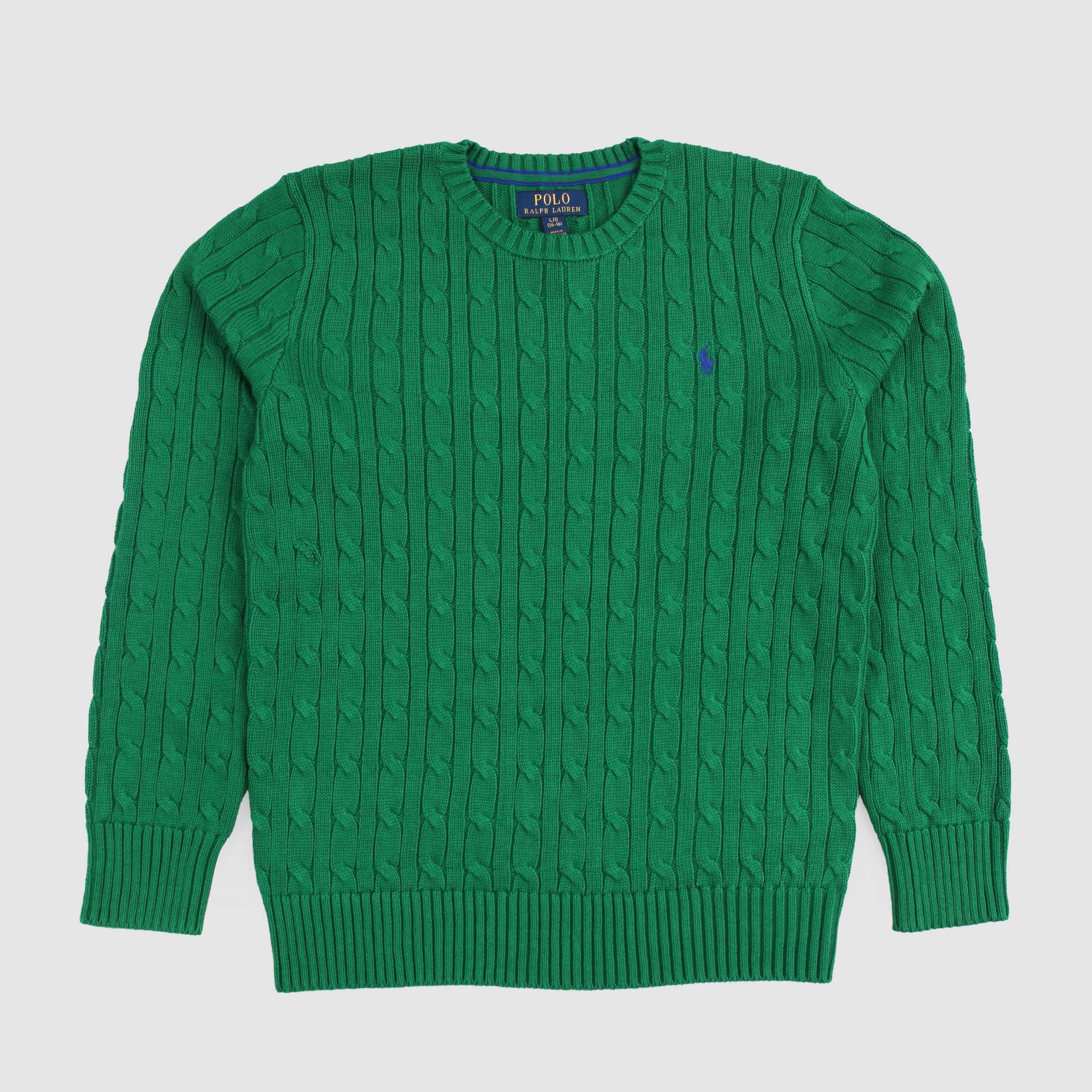 Maglioncino Intrecciato Verde Firmato RALPH LAUREN
