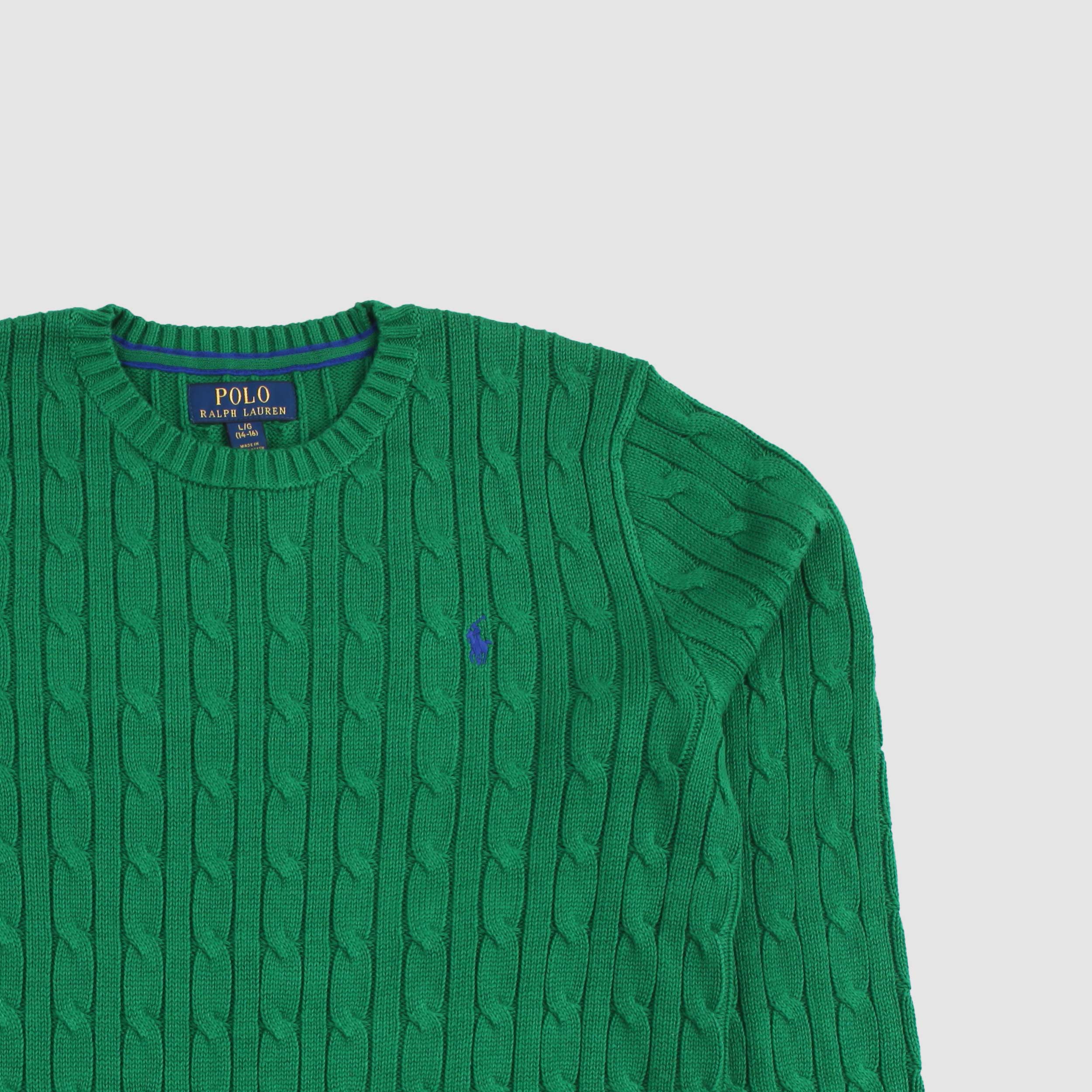 Maglioncino Intrecciato Verde Firmato RALPH LAUREN
