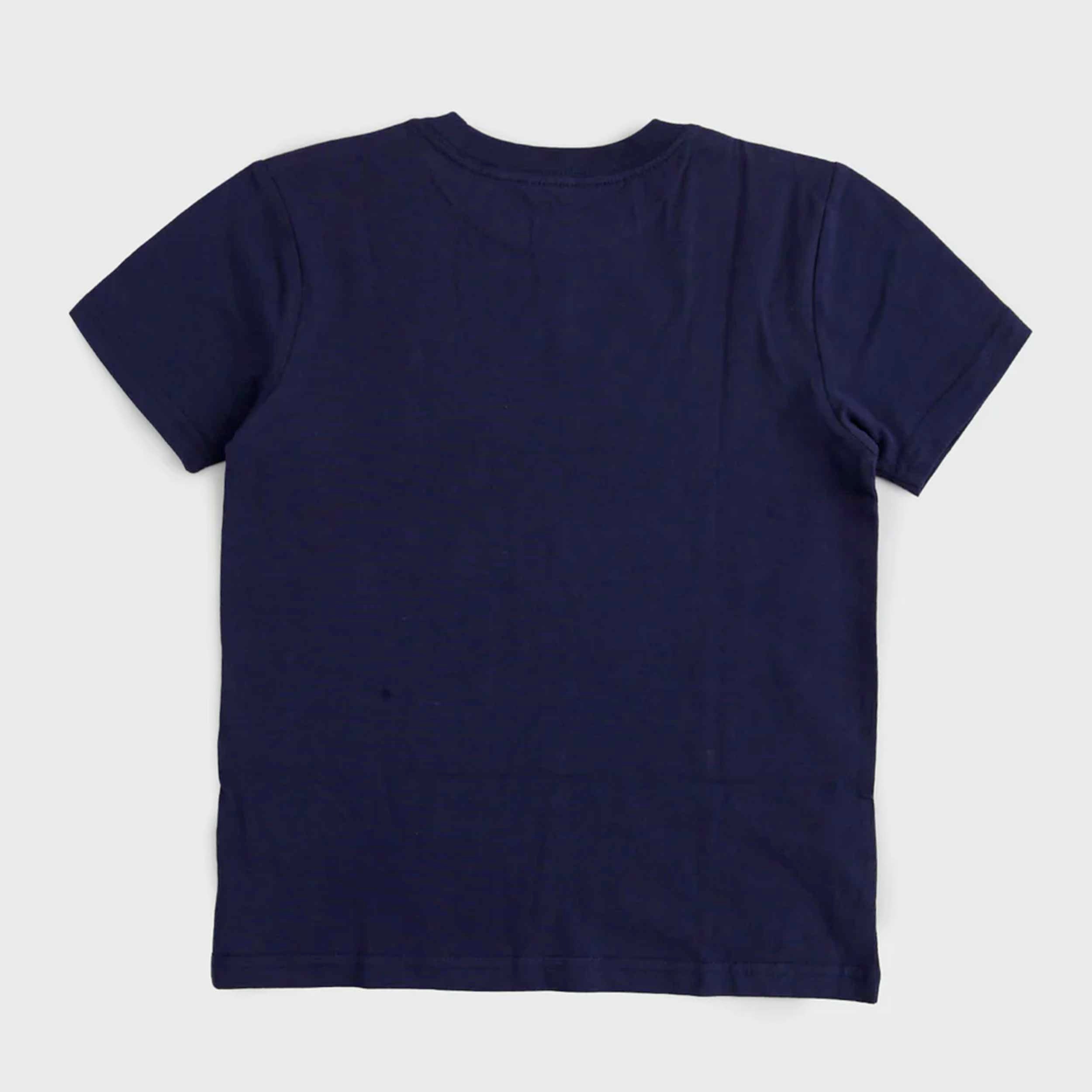 T-shirt Blu con Logo in Contrasto Firmata RALPH LAUREN