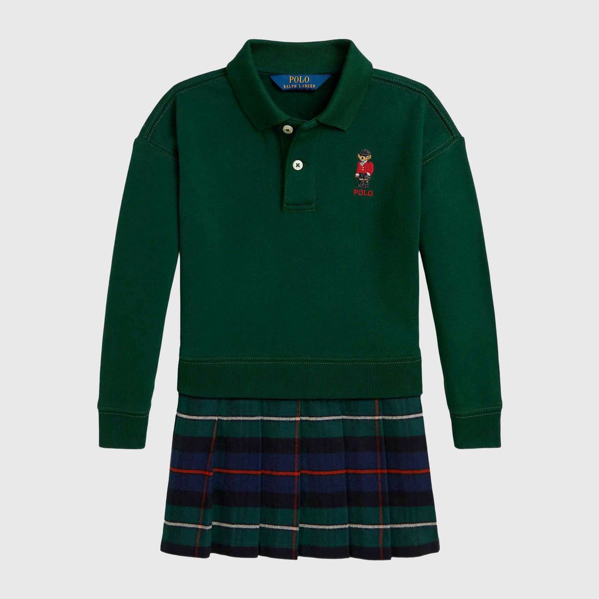 RALPH LAUREN Full Dress with Polo Sweatshirt and Skirt for Girls