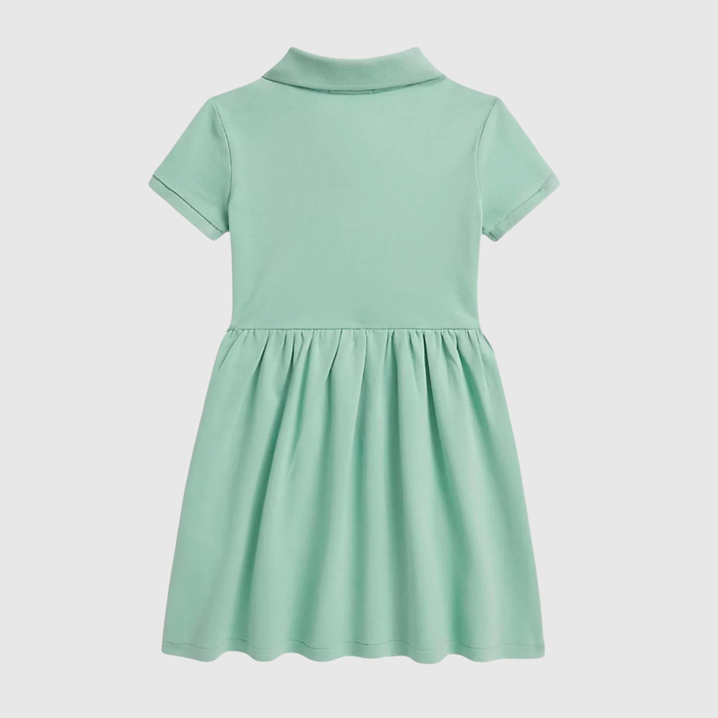 Aqua Green Dress with RALPH LAUREN Signature Logo Embroidery
