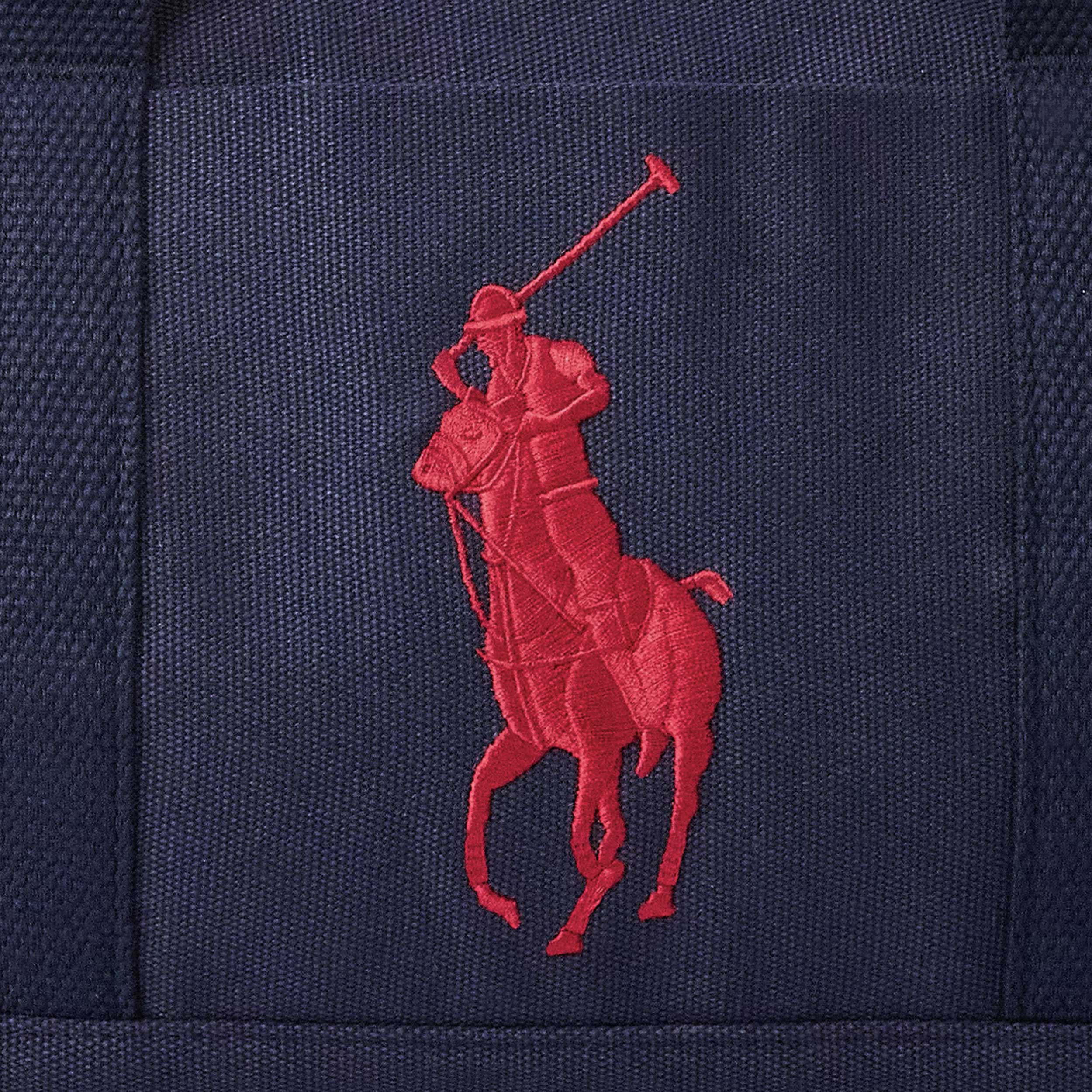 Borsone Blu con Logo Ricamato Rosso Firmato RALPH LAUREN