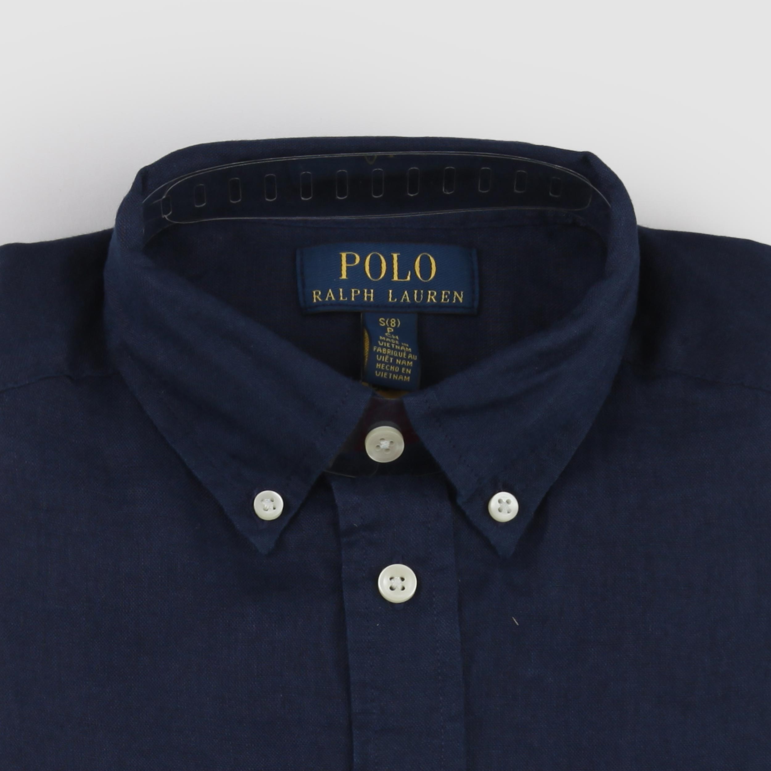 Camicia Blu Manica Lunga con Logo Firmata RALPH LAUREN
