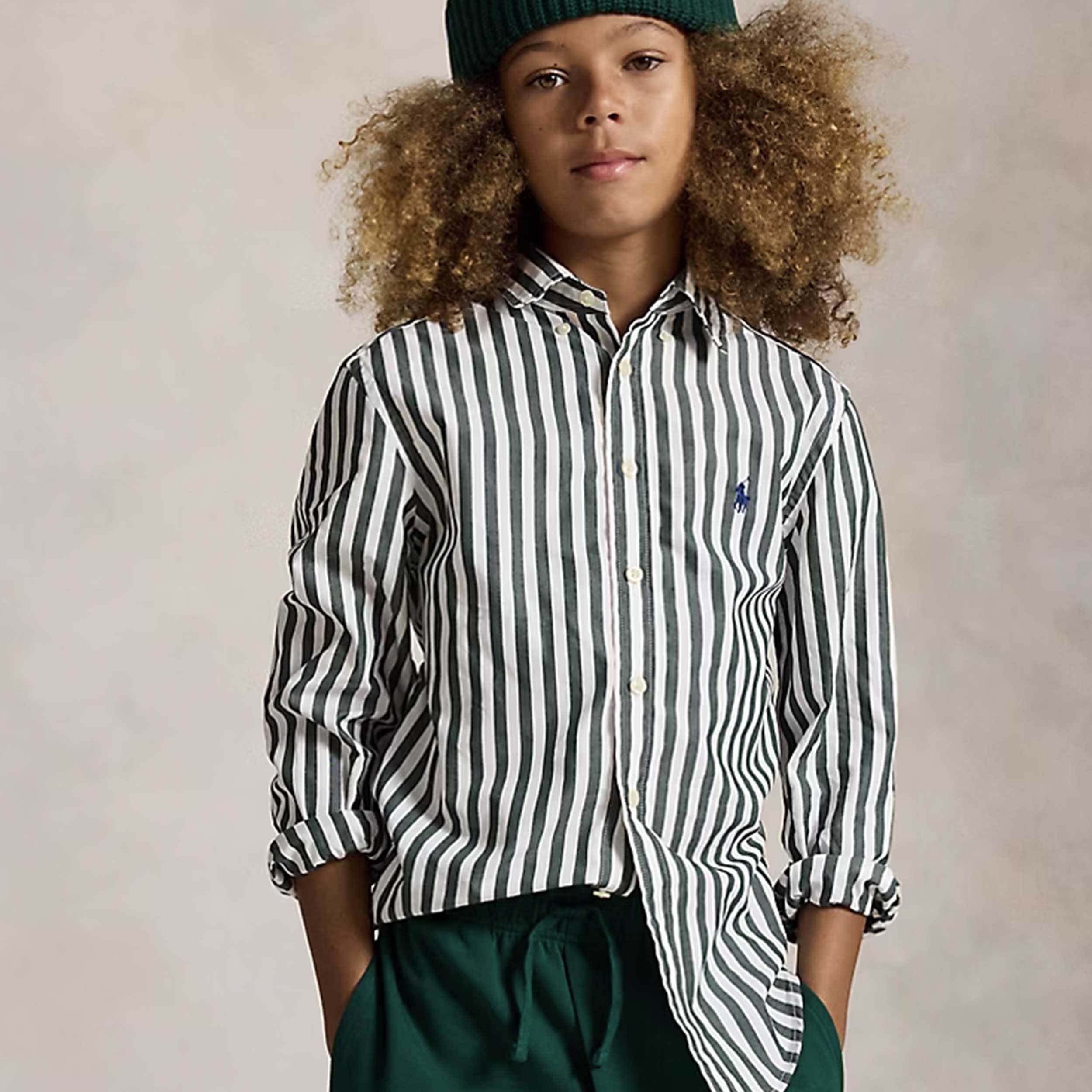 Two-tone Vertical Striped Shirt for Boy by RALPH LAUREN