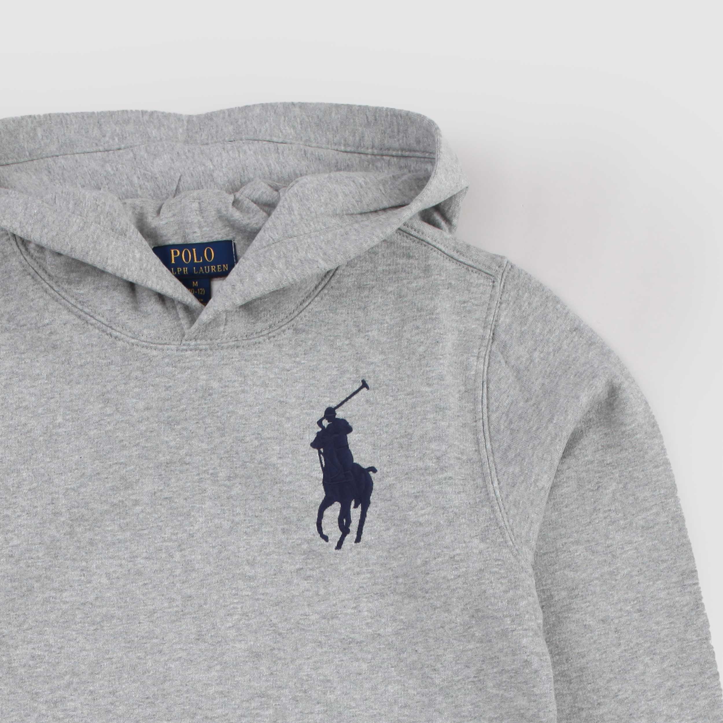 Grey Hooded Embroidery Sweatshirt By RALPH LAUREN