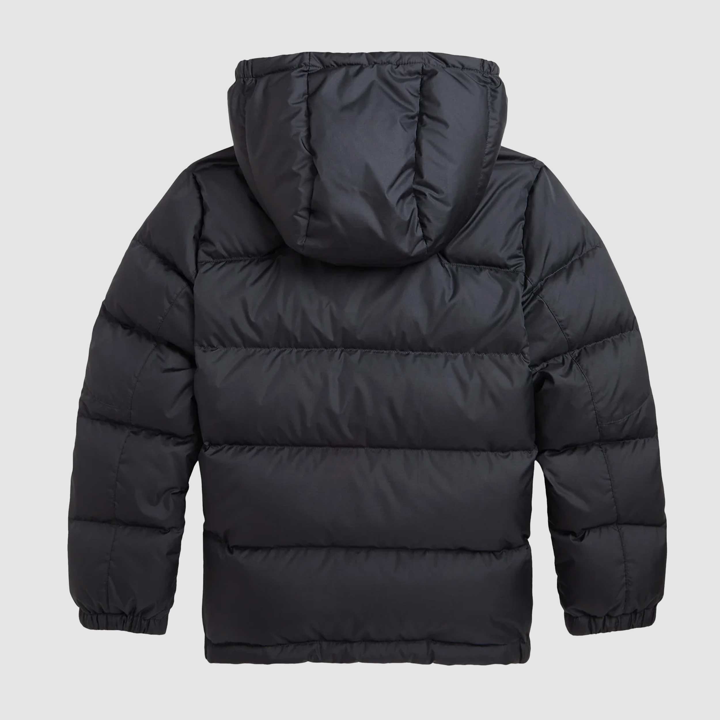 Piumino Nero con Logo Rosso per Ragazzi by RALPH LAUREN