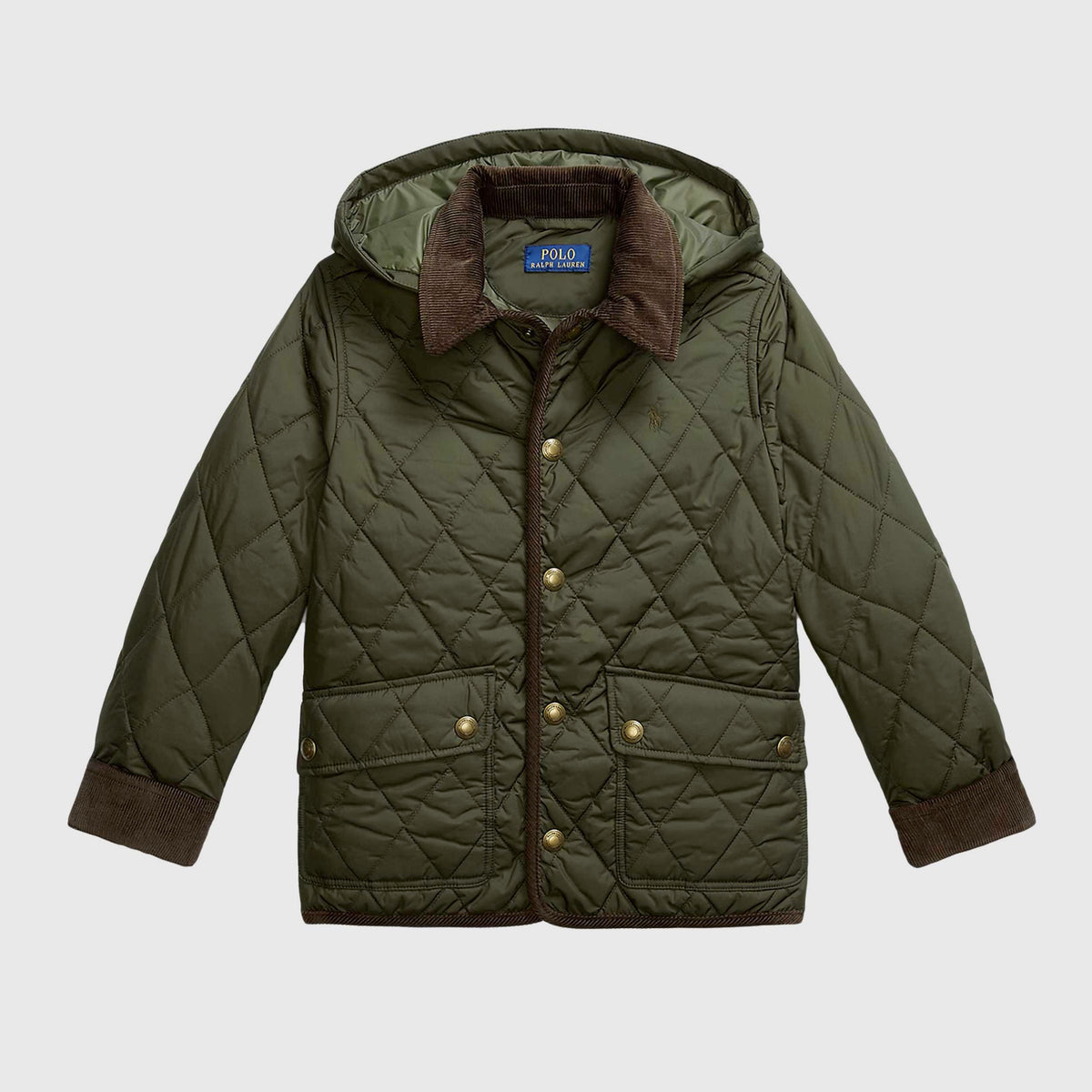 Olive Green Quilted Down Jacket for Boys RALPH LAUREN