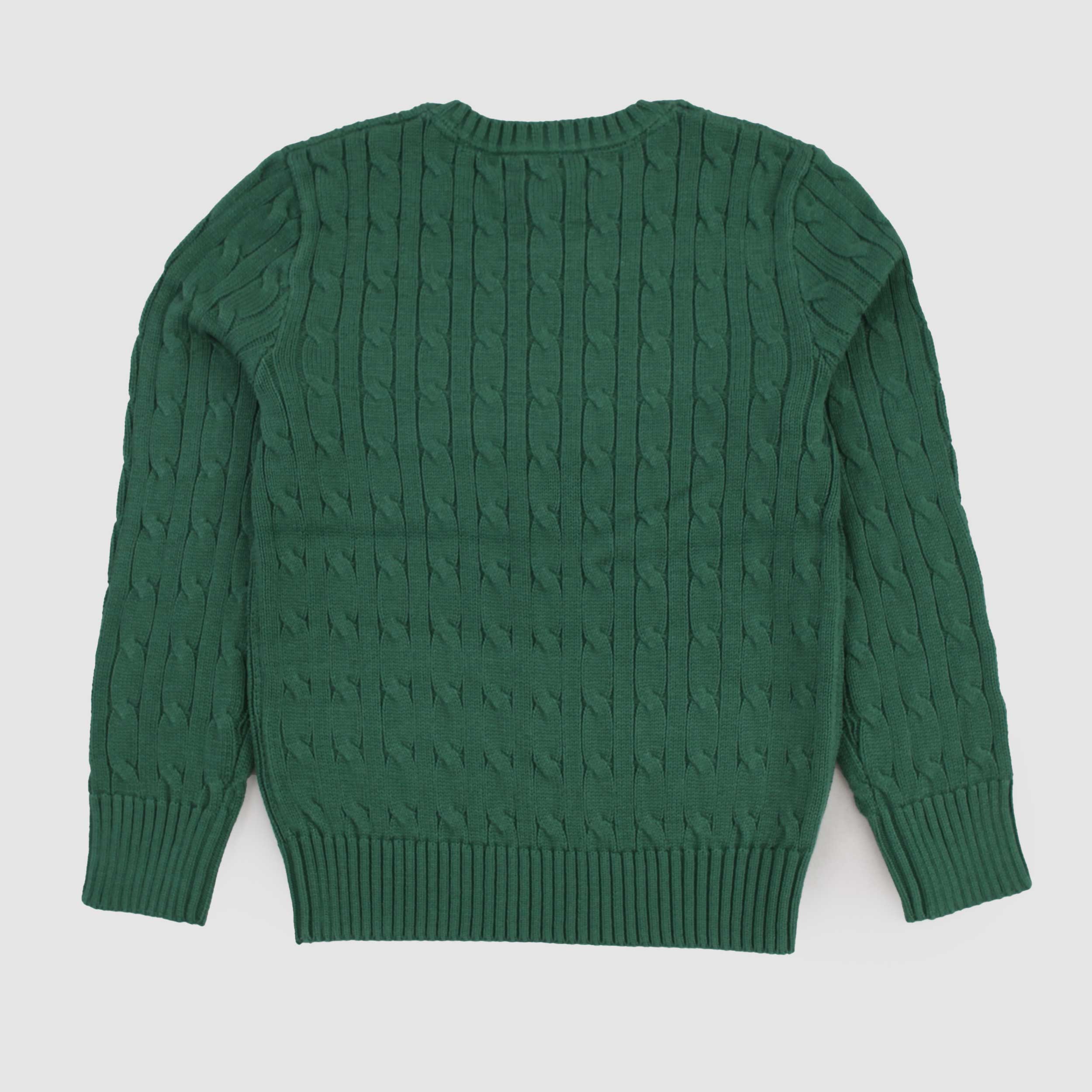 Green T-Shirt Braided Crew Neck By RALPH LAUREN
