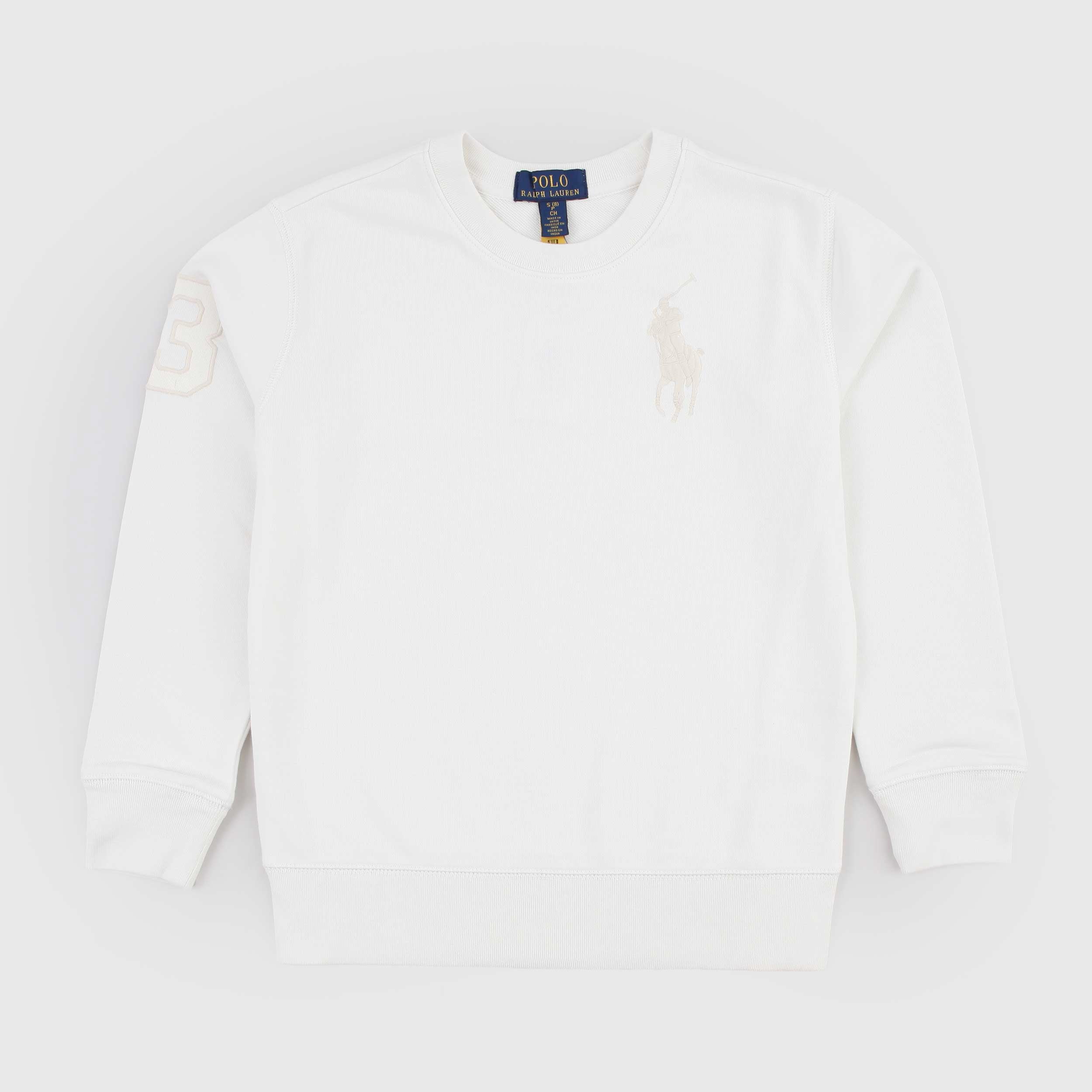 Felpa Latte Girocollo firmato RALPH LAUREN