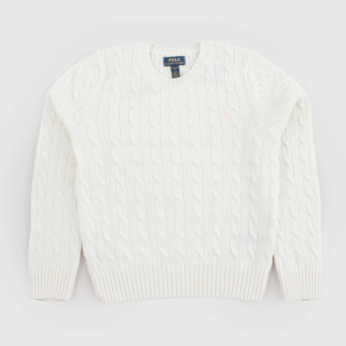 Pullover Color Latte a Trecce per Ragazzi by RALPH LAUREN