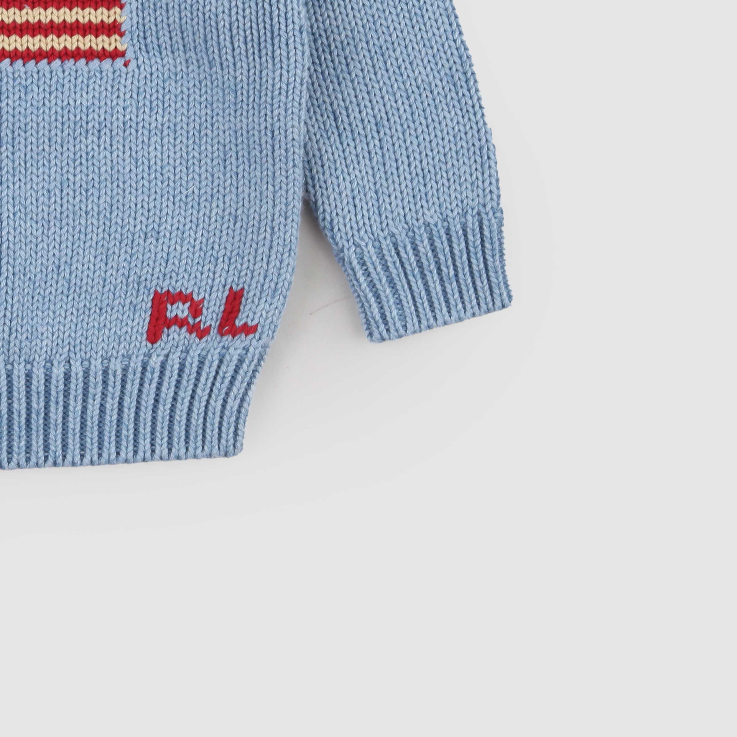 Maglia Celeste con Bottoni sulle Spalle Firmata RALPH LAUREN