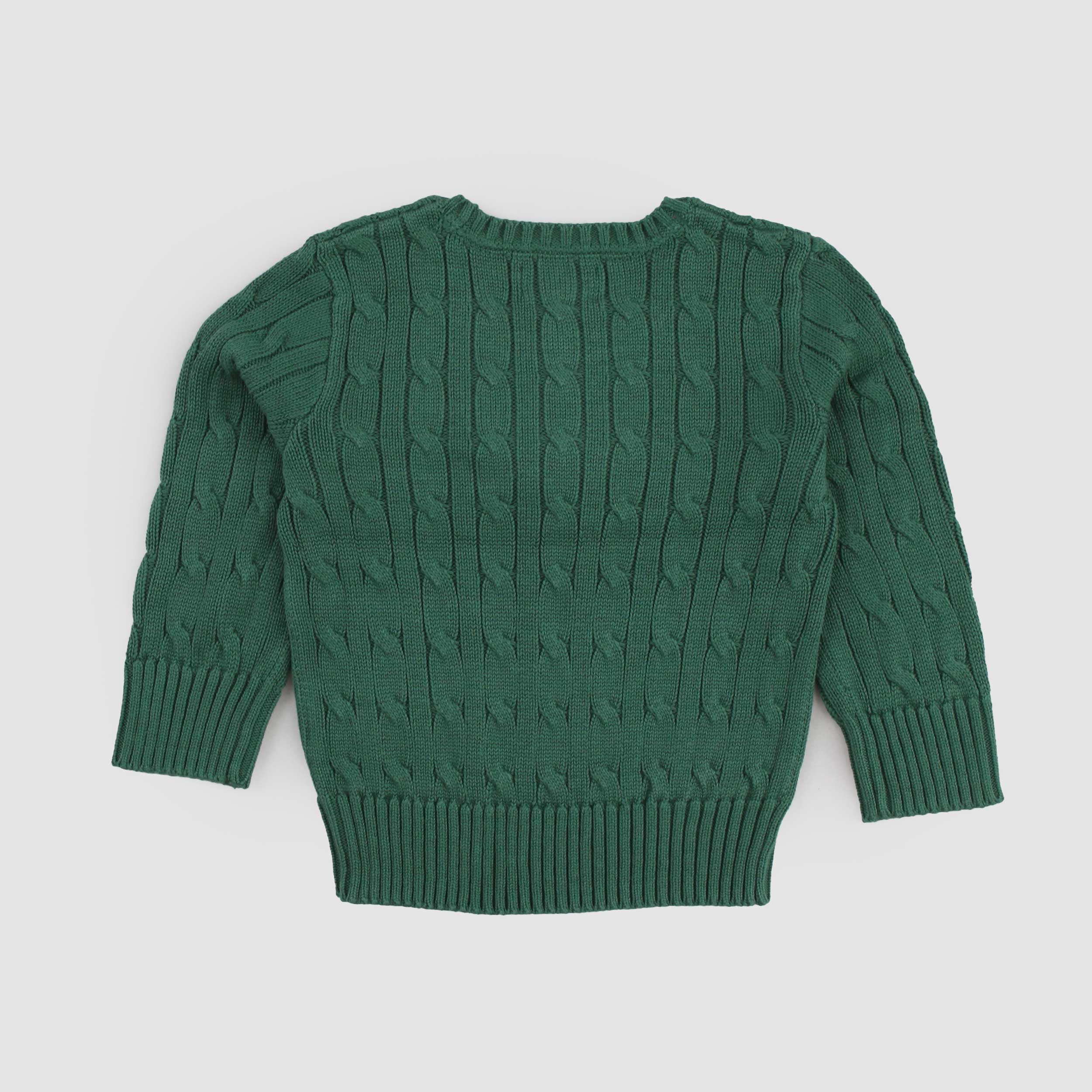 Cotton Braided Green T-Shirt By RALPH LAUREN