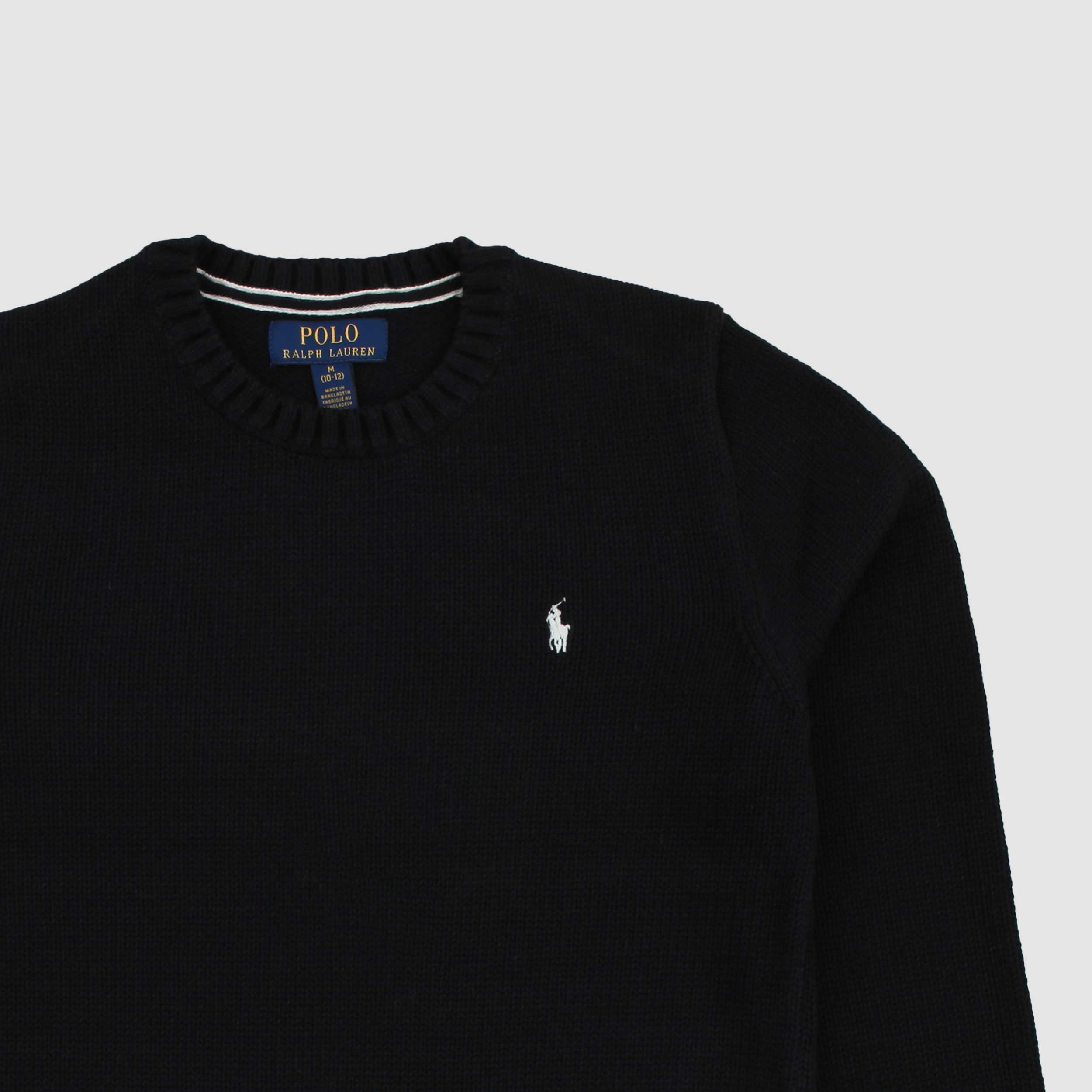 Black T-shirt with Contrast Embroidery By RALPH LAUREN