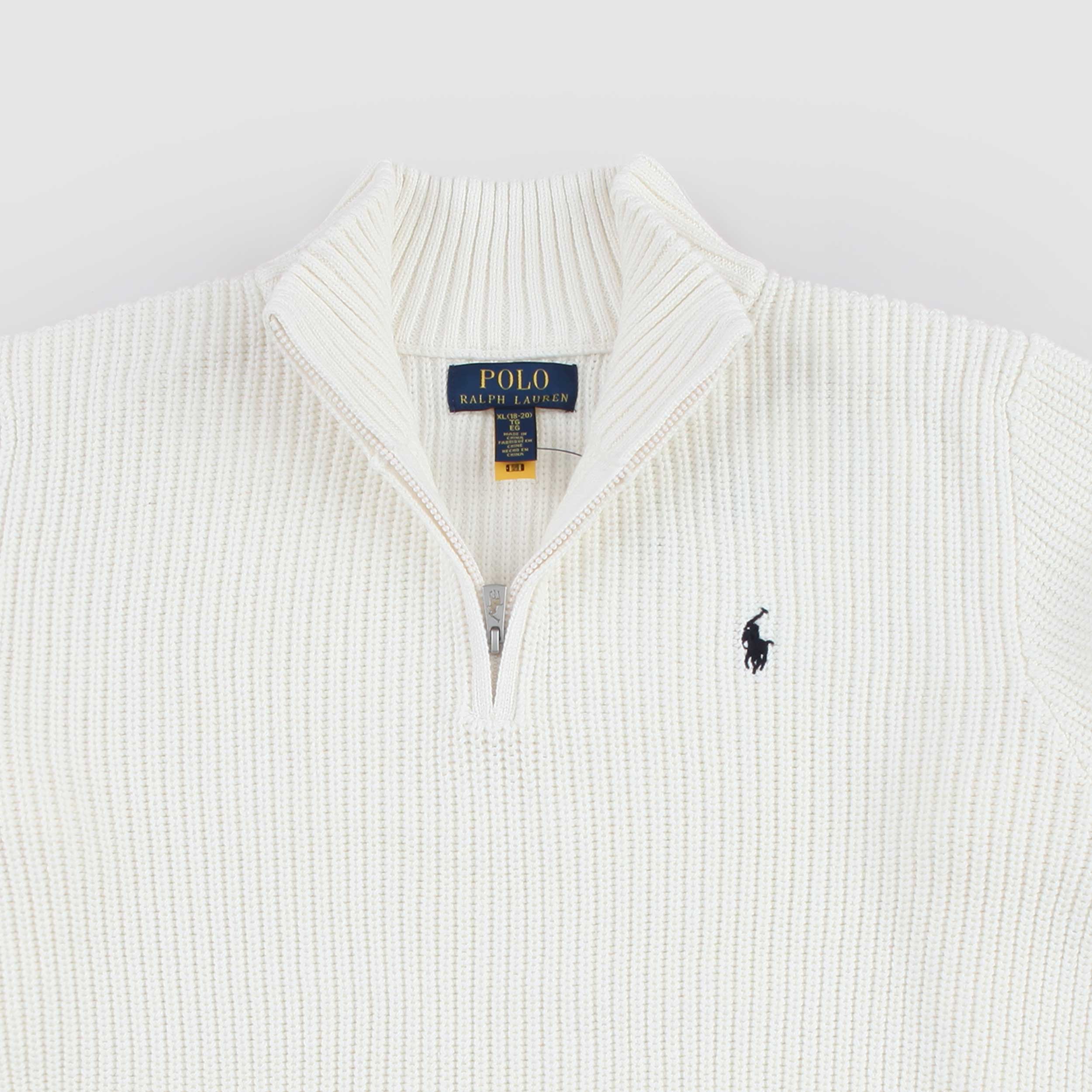 Cardigan Latte Design con Collo a Lupetto By RALPH LAUREN